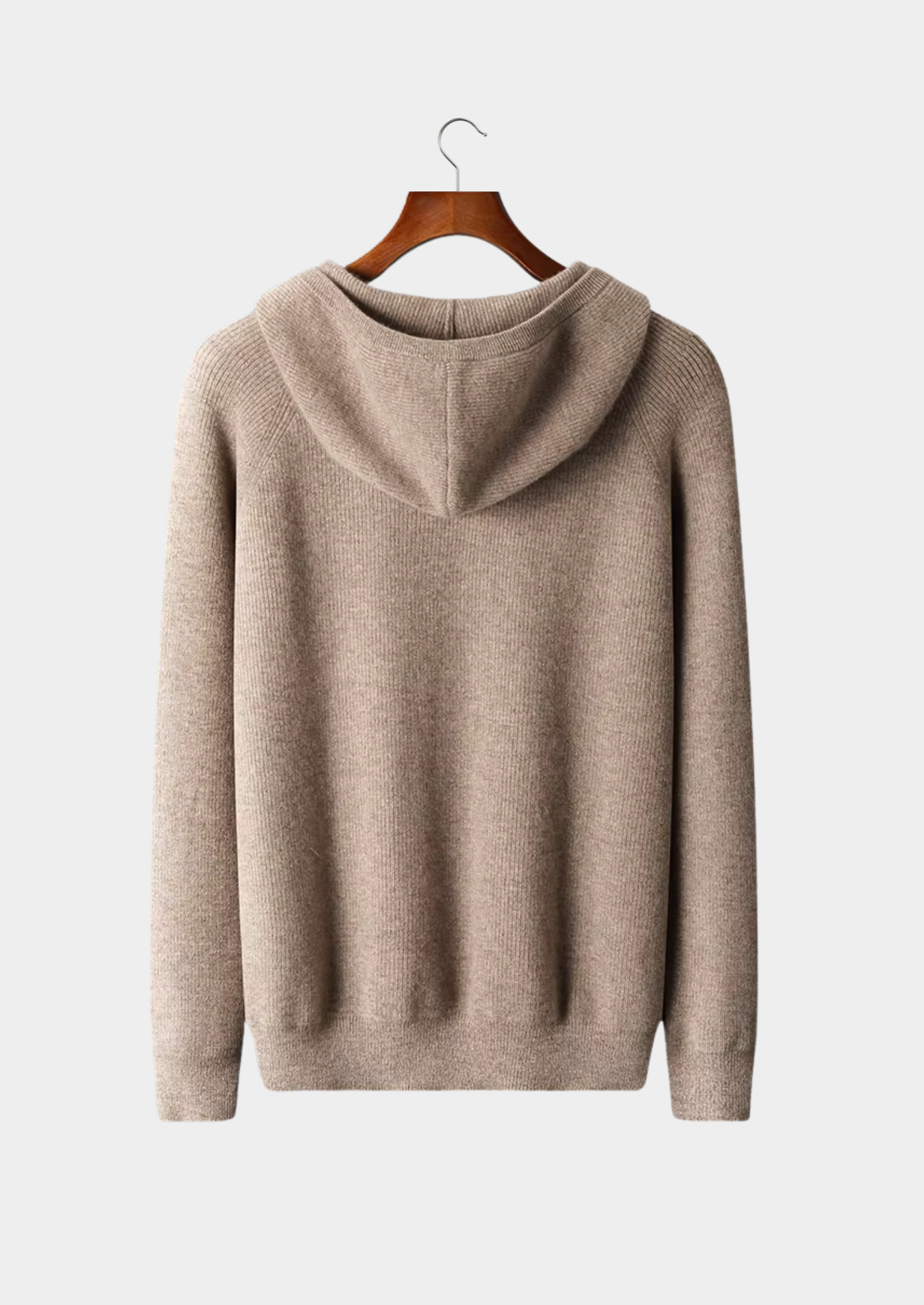 Pure Merino Wool Ribbed Zip Hoodie