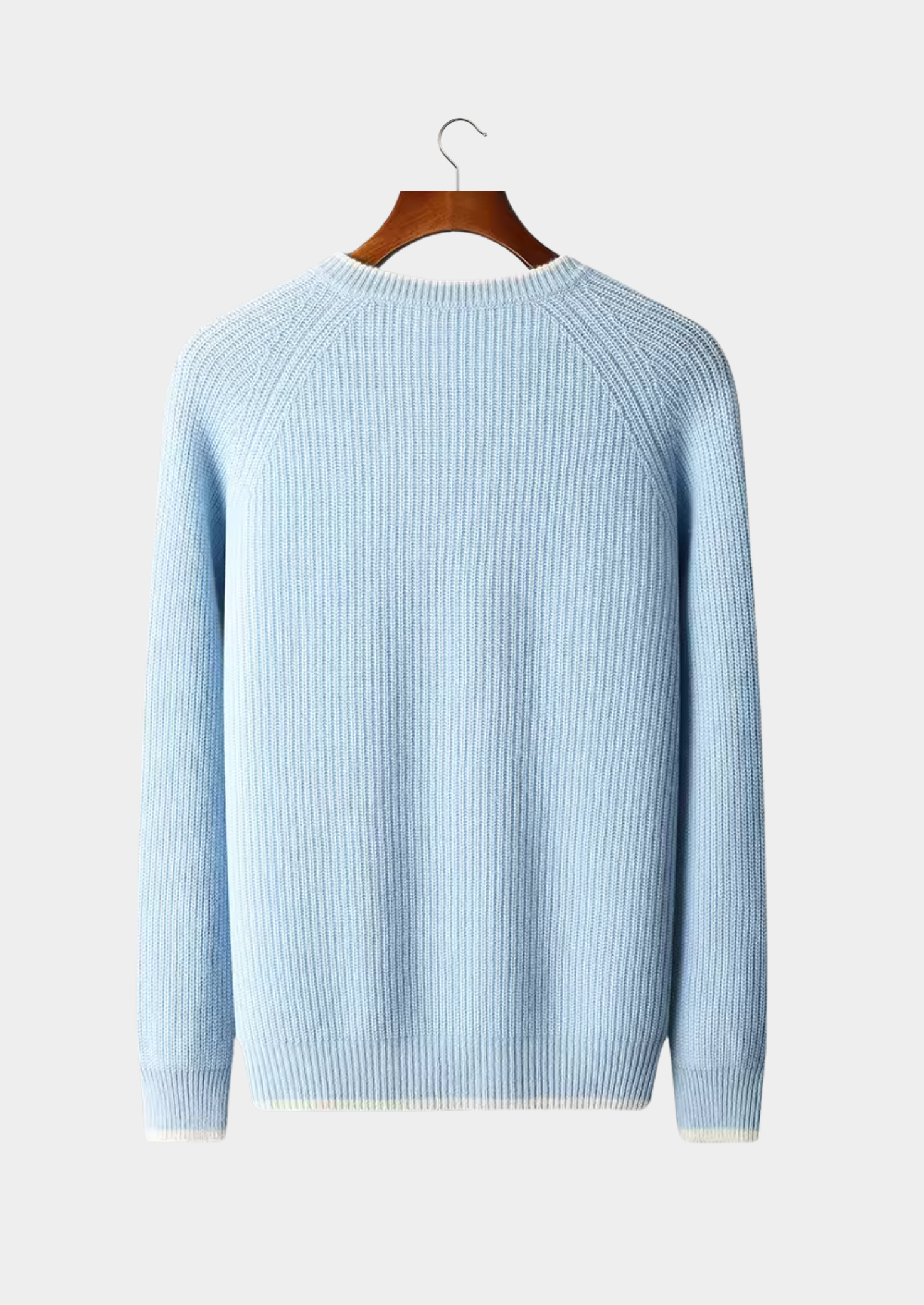 Pure Merino Wool Two Tone Crewneck