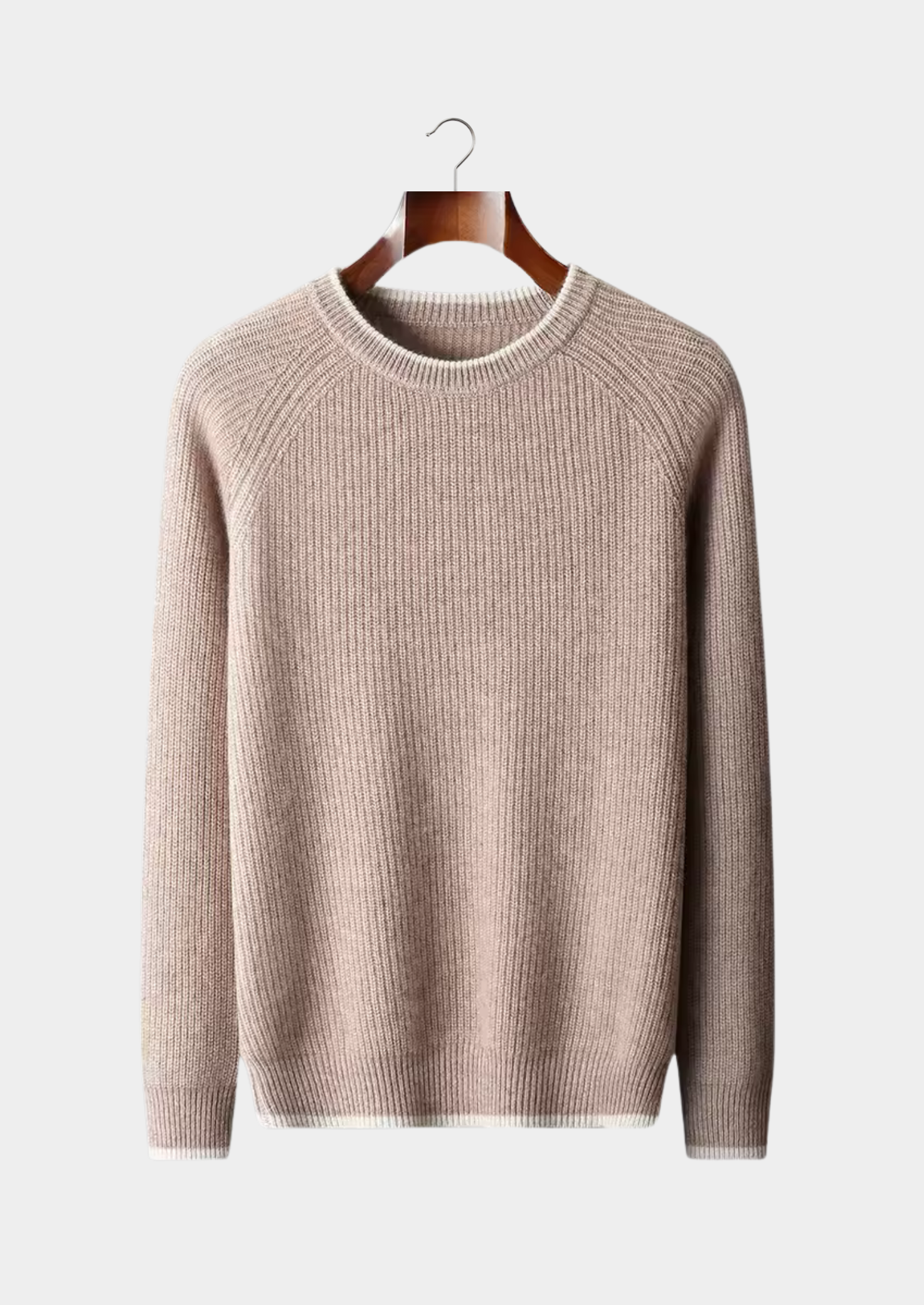 Pure Merino Wool Two Tone Crewneck