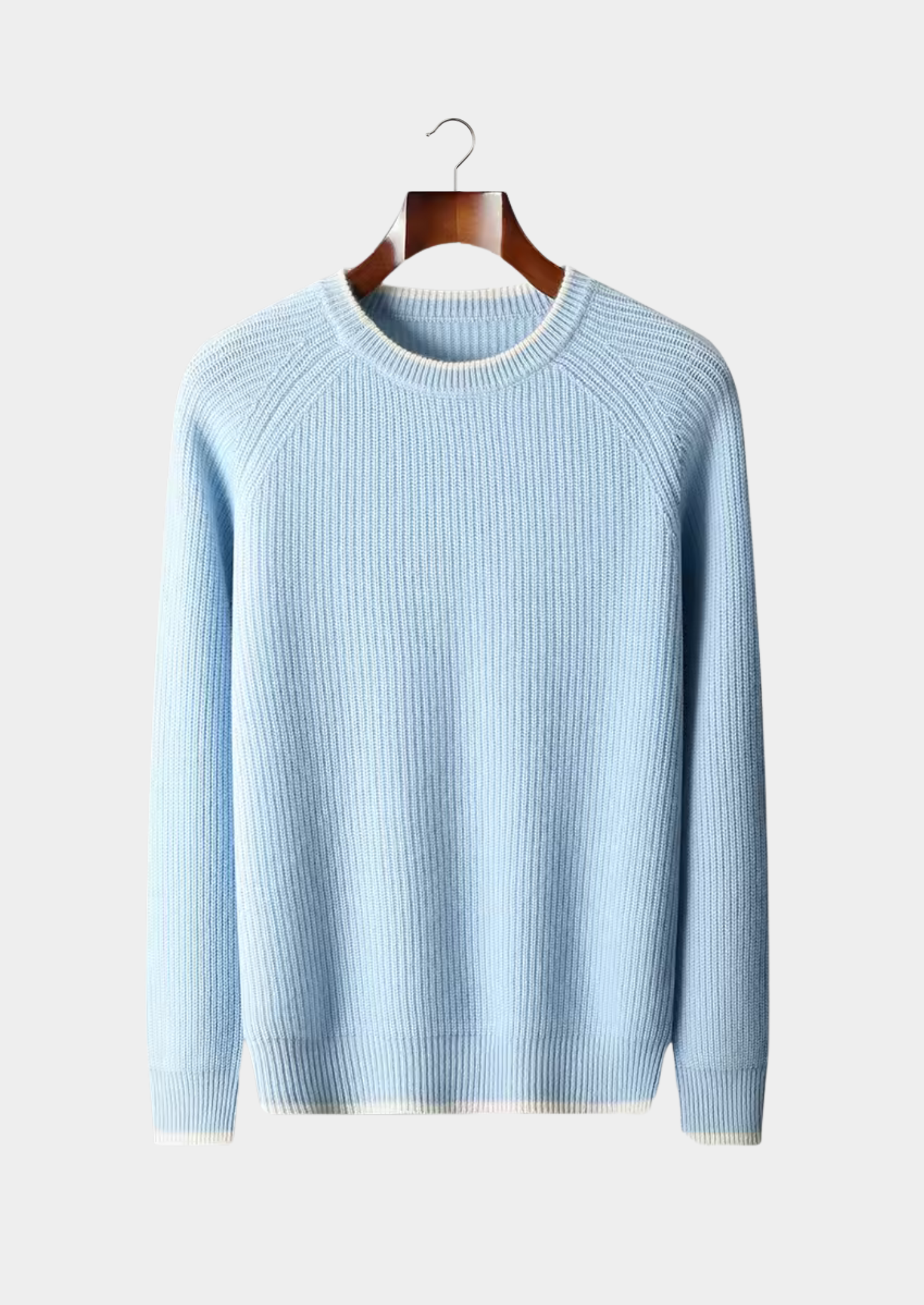 Pure Merino Wool Two Tone Crewneck