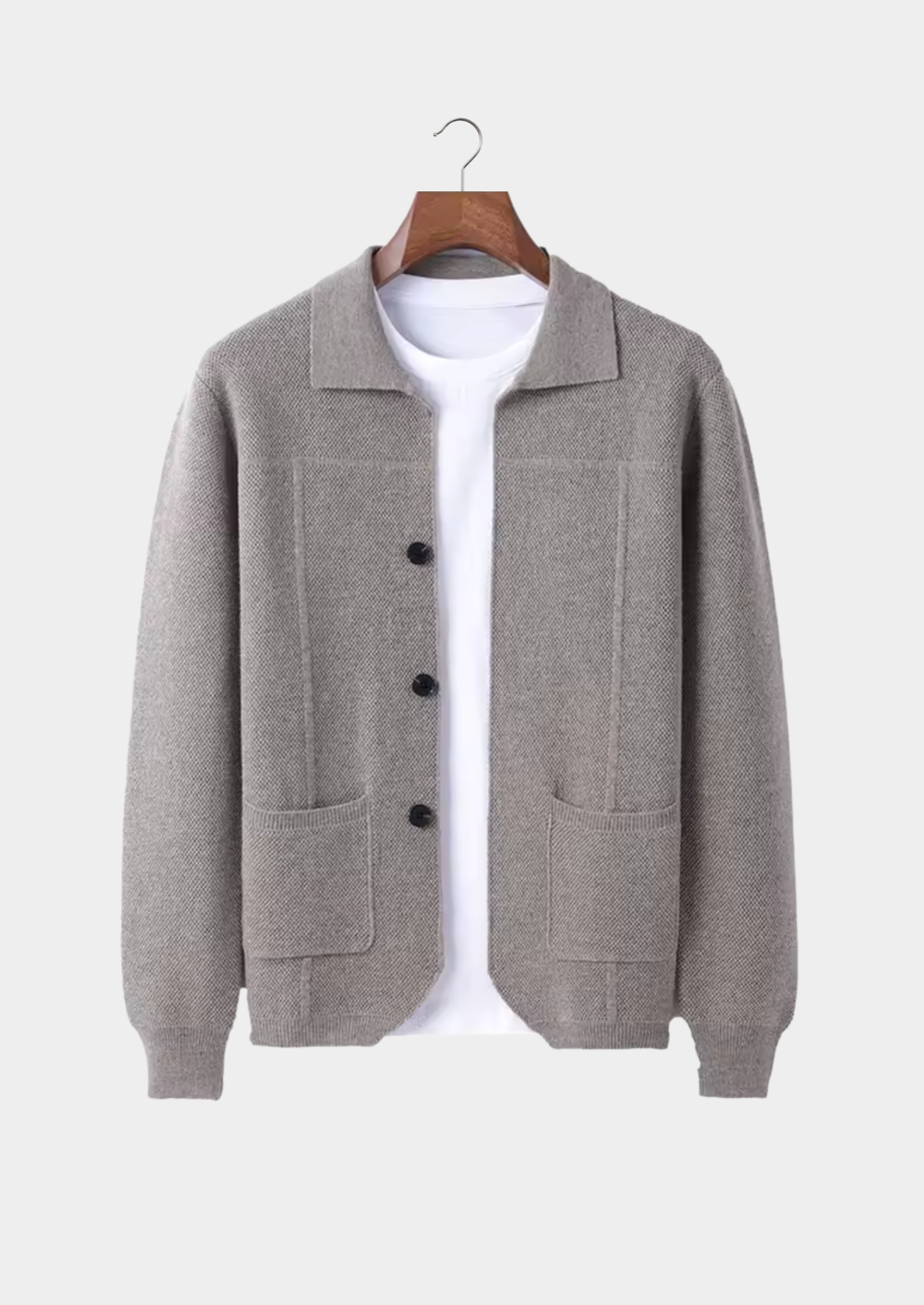 Pure Merino Wool Button Overshirt