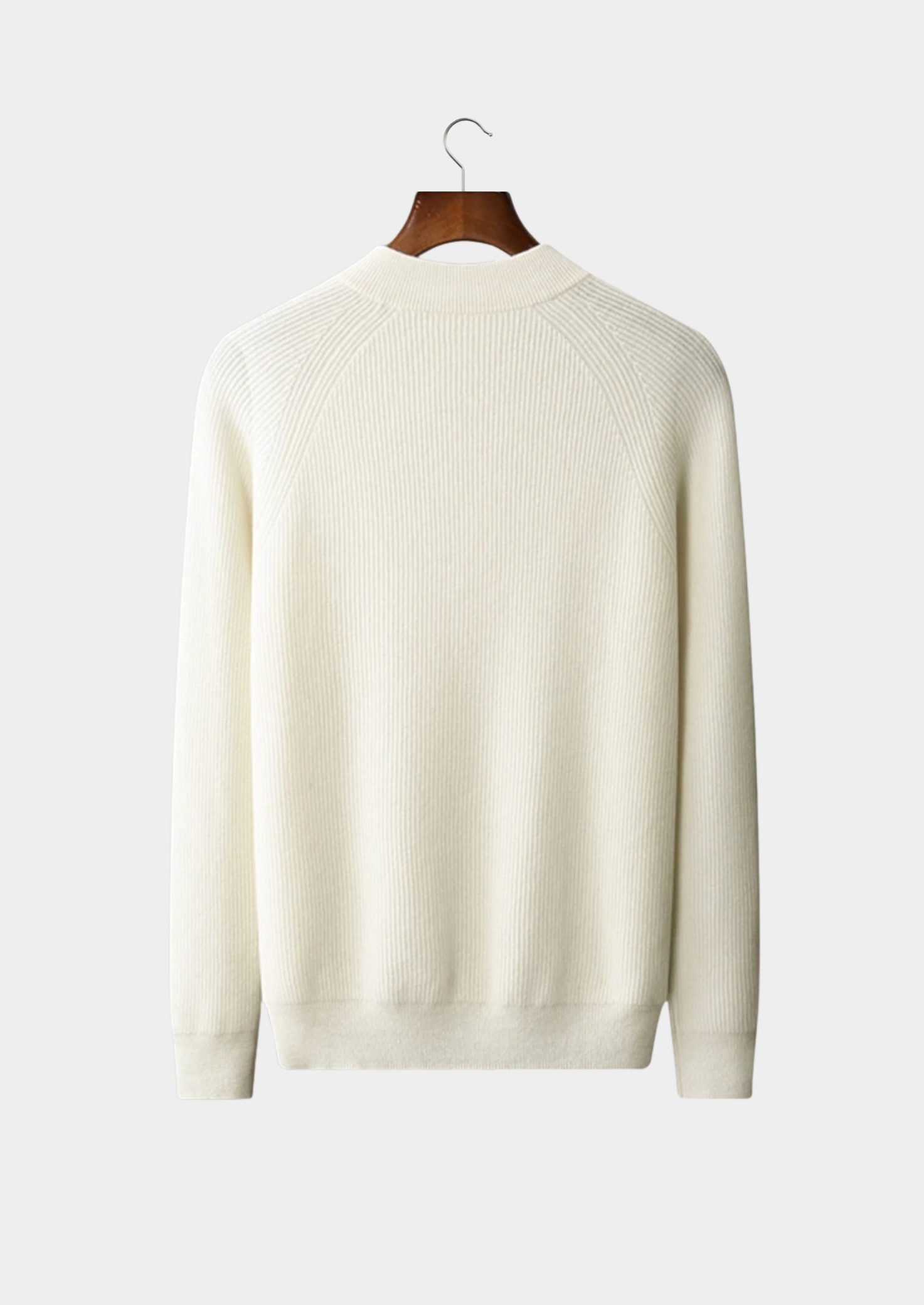 Cashmere Classic Ribbed Henley Sweater