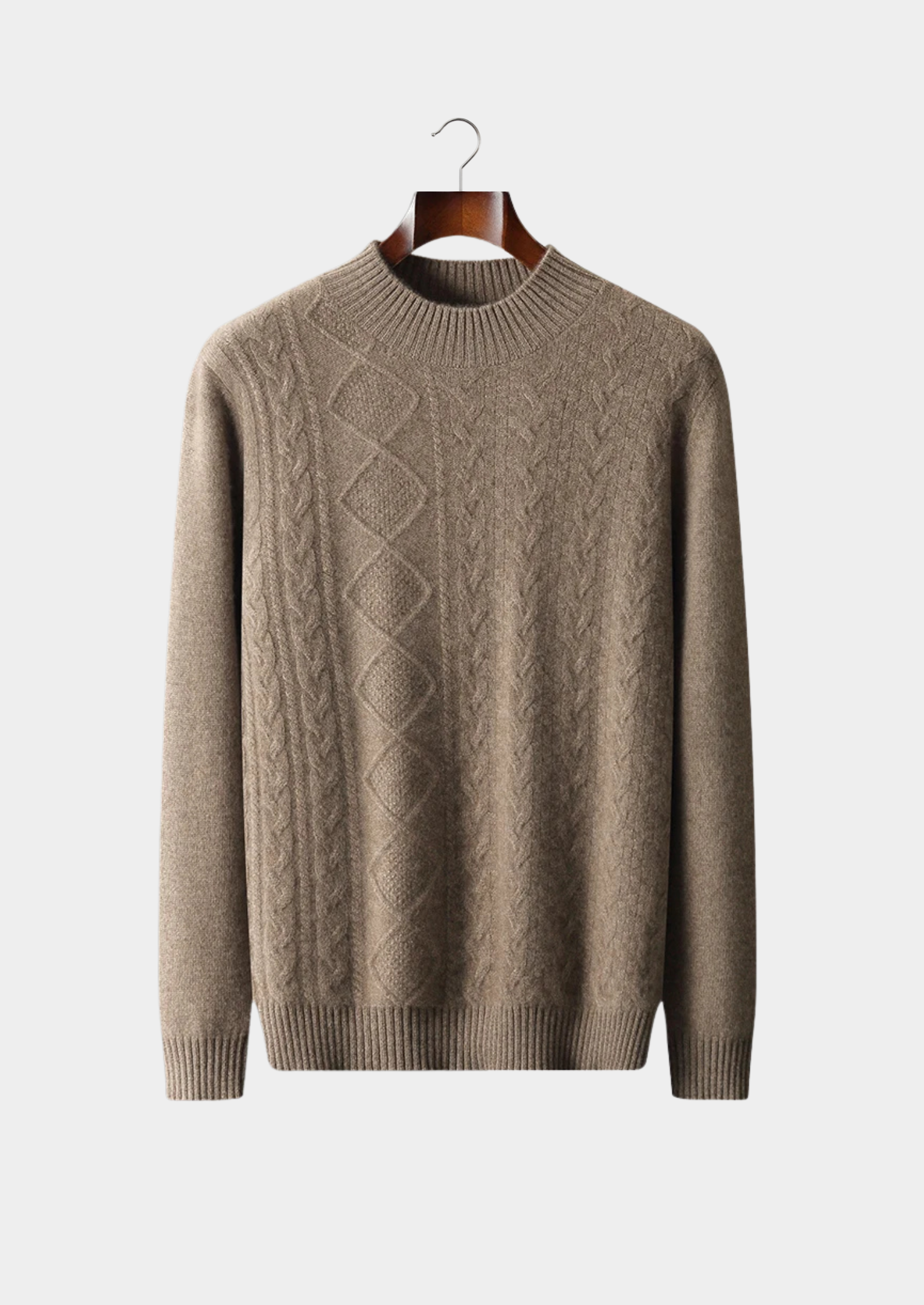 Pure Merino Wool Jacquard Mockneck