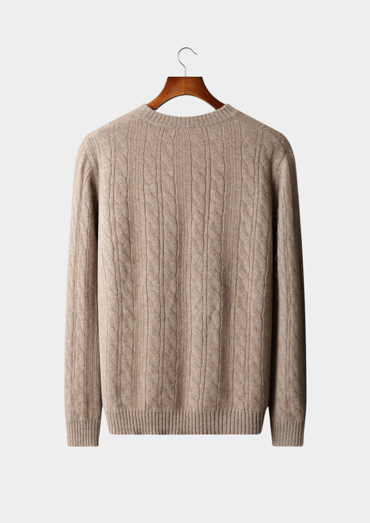 Pure Merino Wool Cable Crewneck