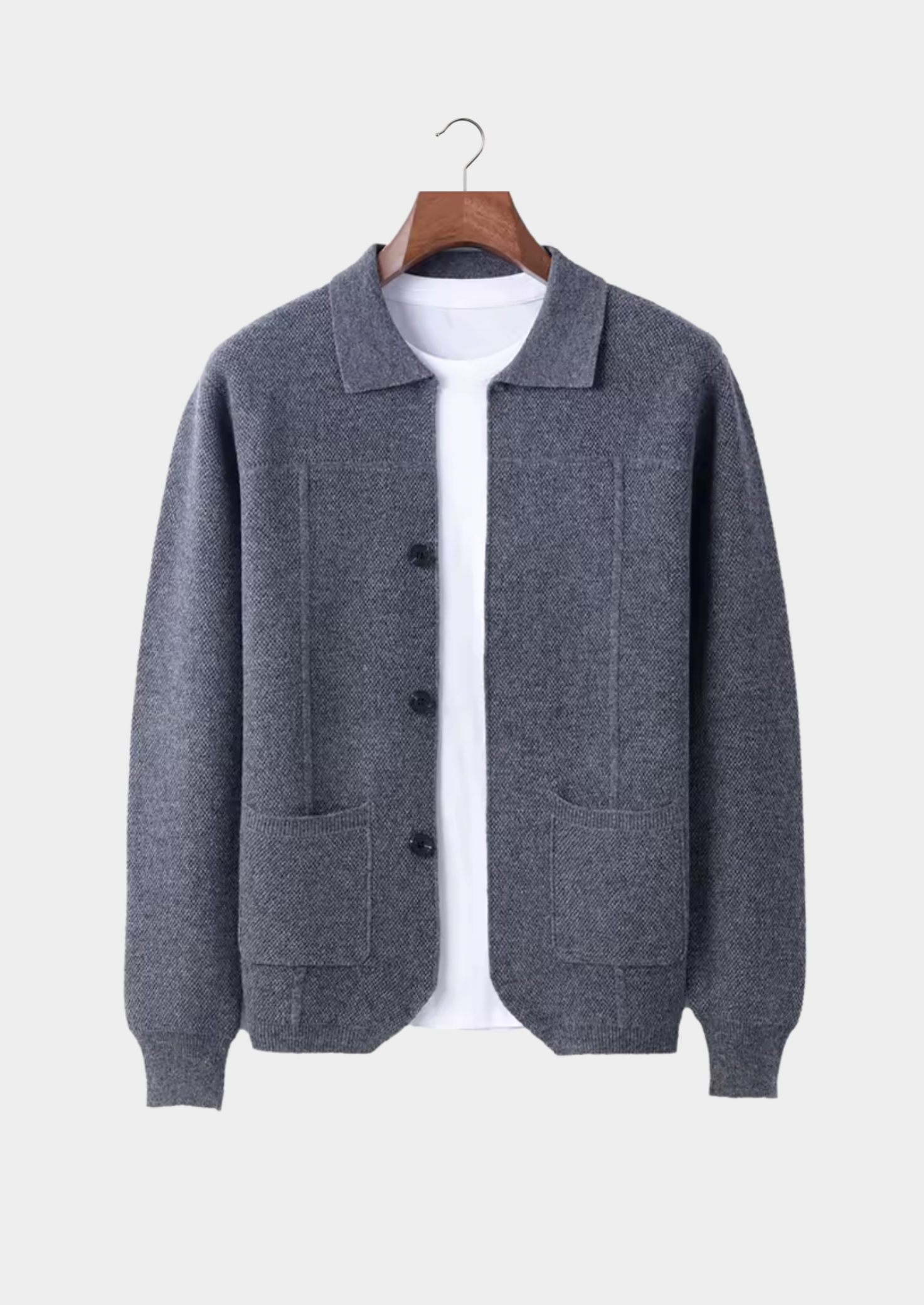 Pure Merino Wool Button Overshirt
