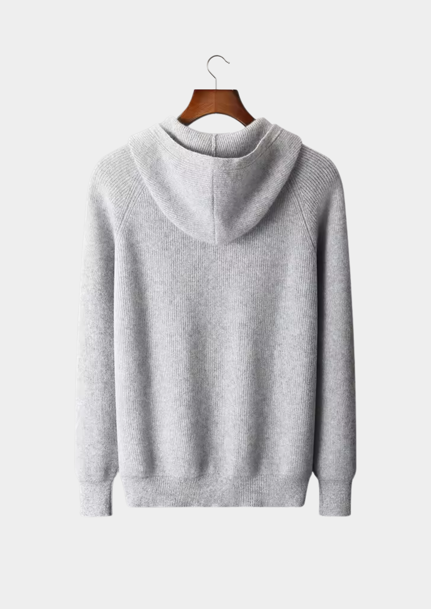 Pure Merino Wool Ribbed Zip Hoodie