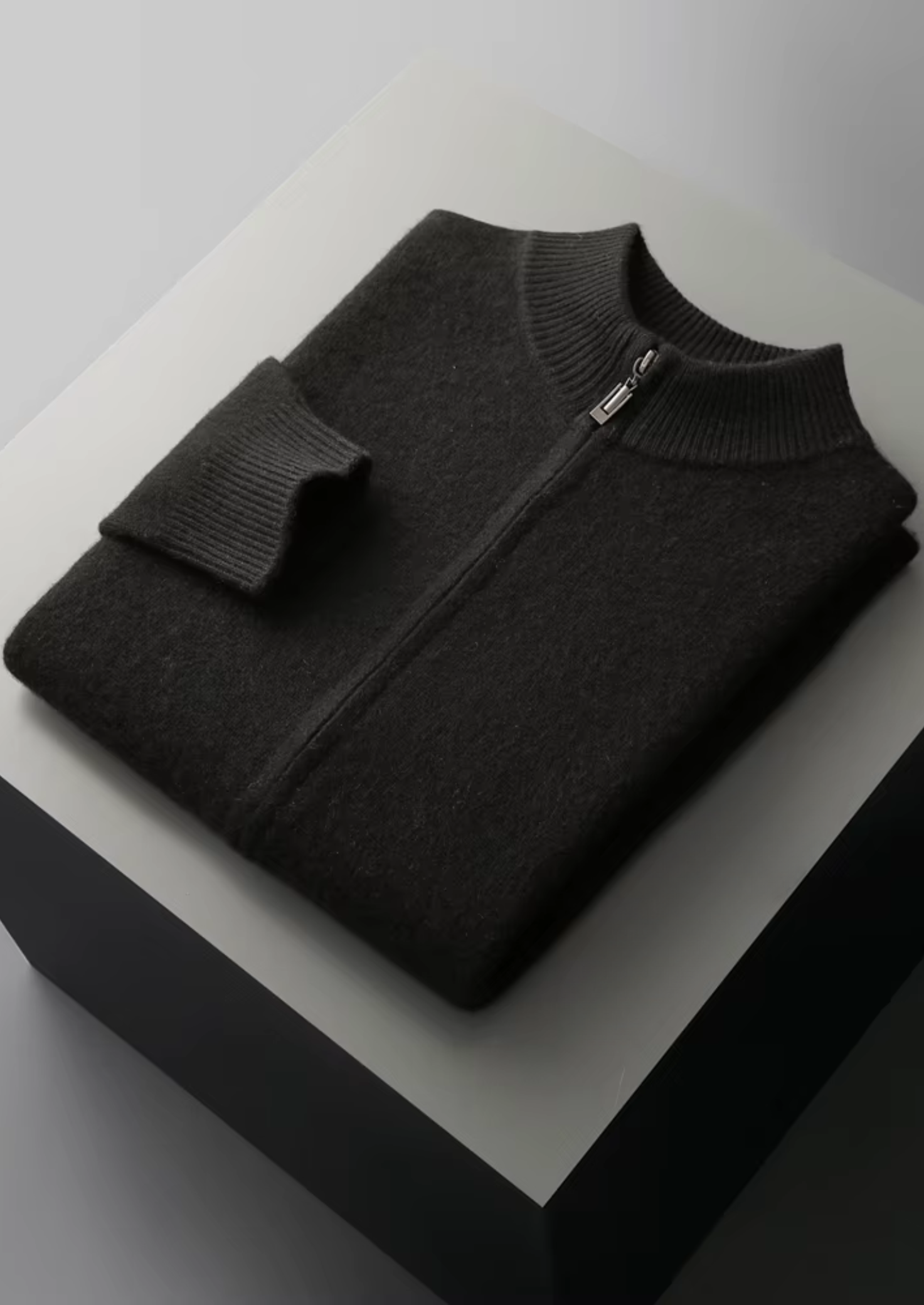 Pure Merino Wool Zipper Cardigan