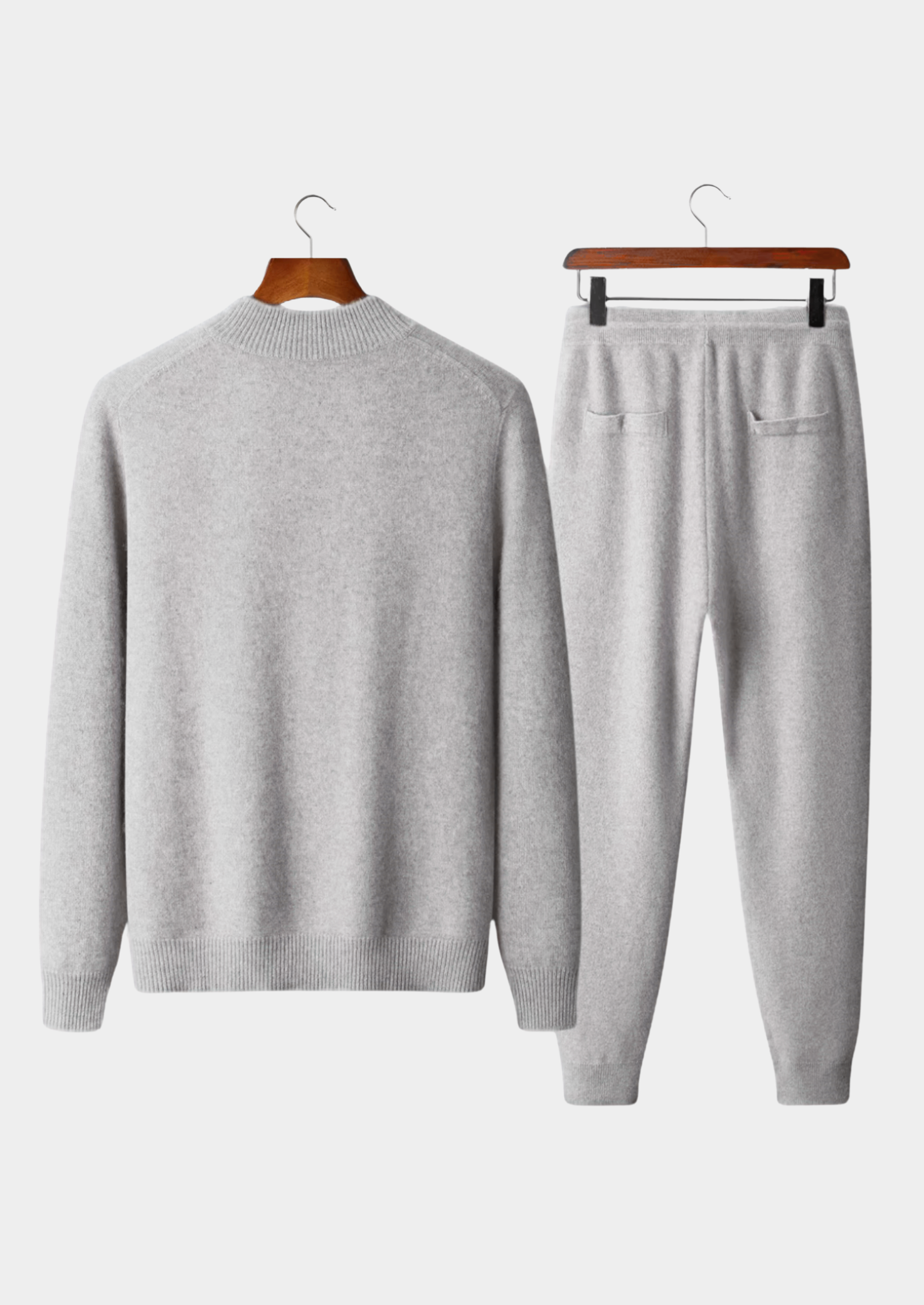 Pure Merino Wool Light Gray Milano Set