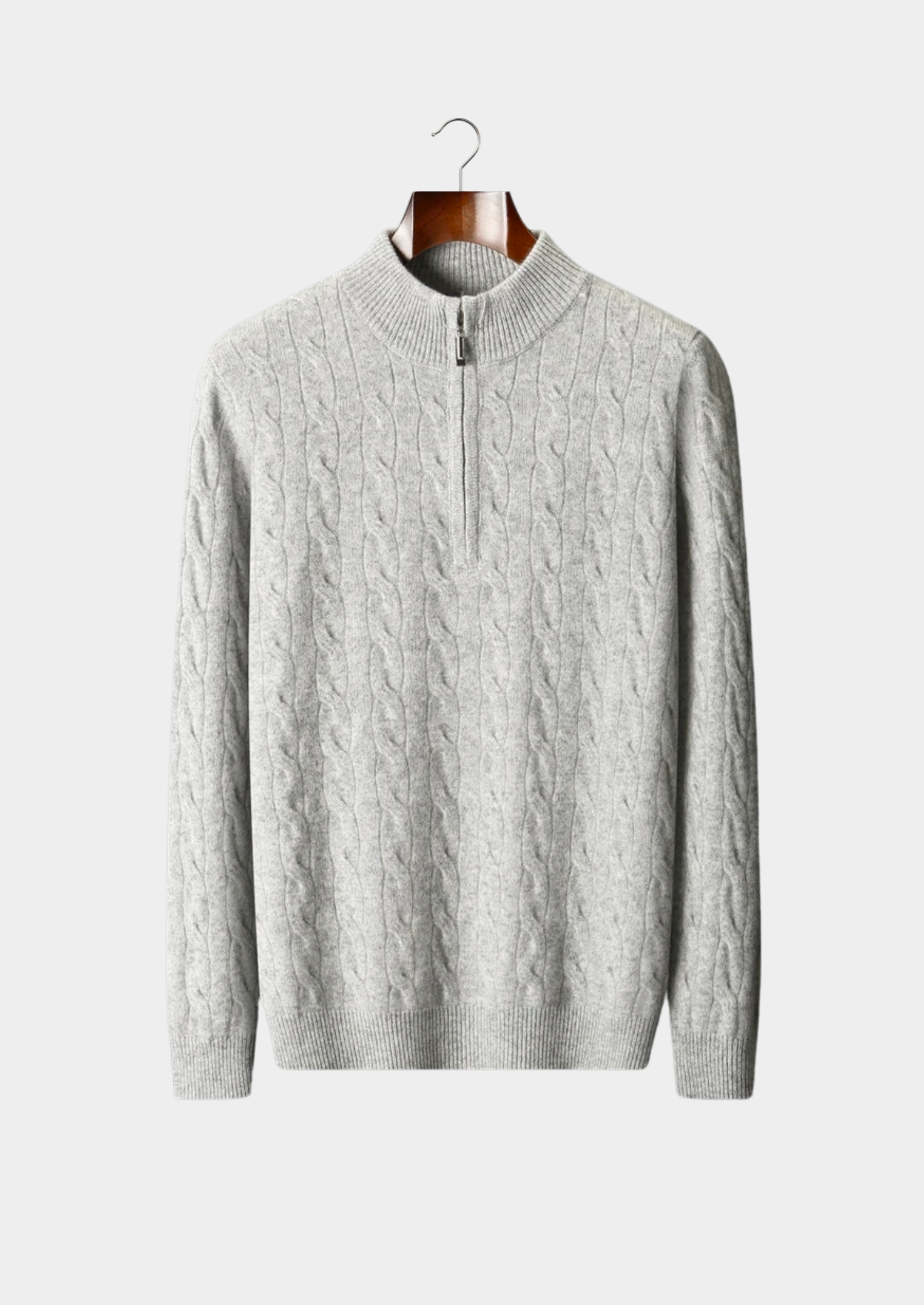 Pure Merino Wool Cable Half Zip