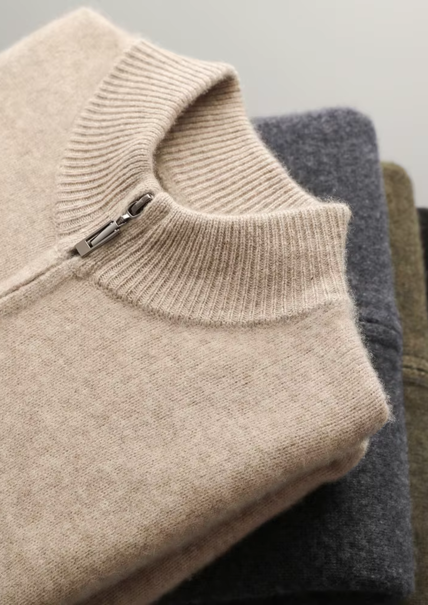 Pure Merino Wool Zipper Cardigan