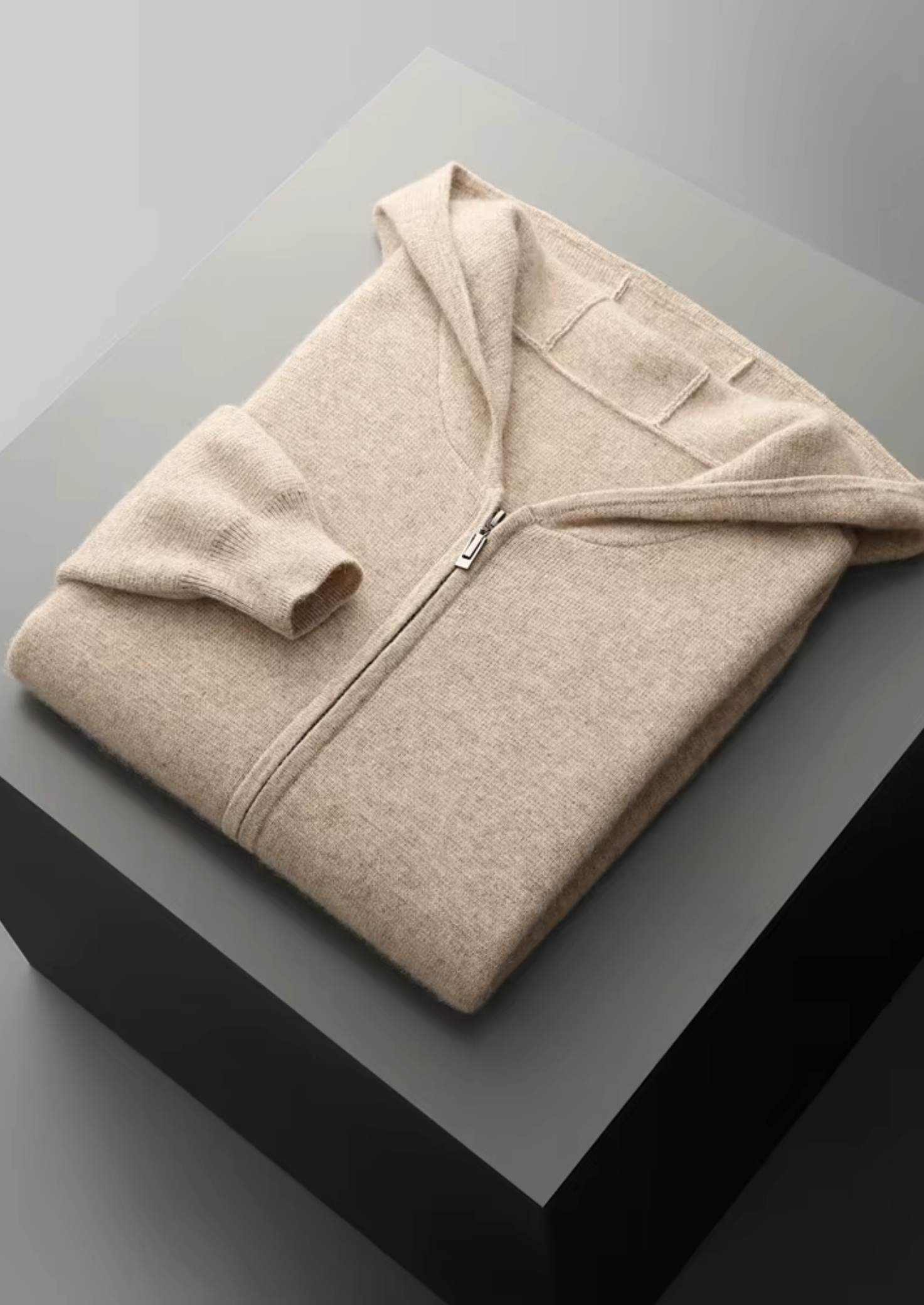 Pure Merino Wool Zipper Hoodie