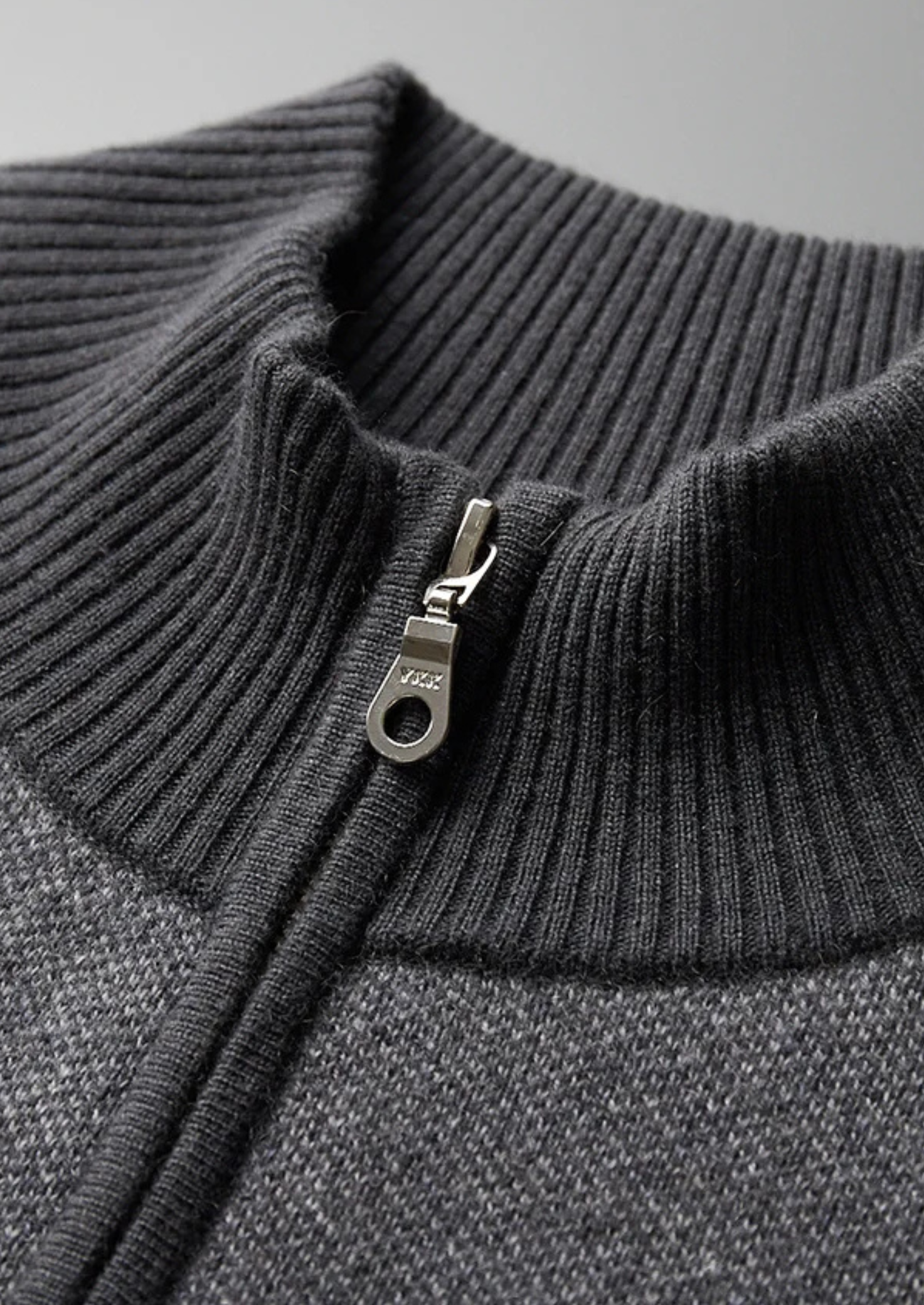 Cashmere Jacquard Zip Cardigan