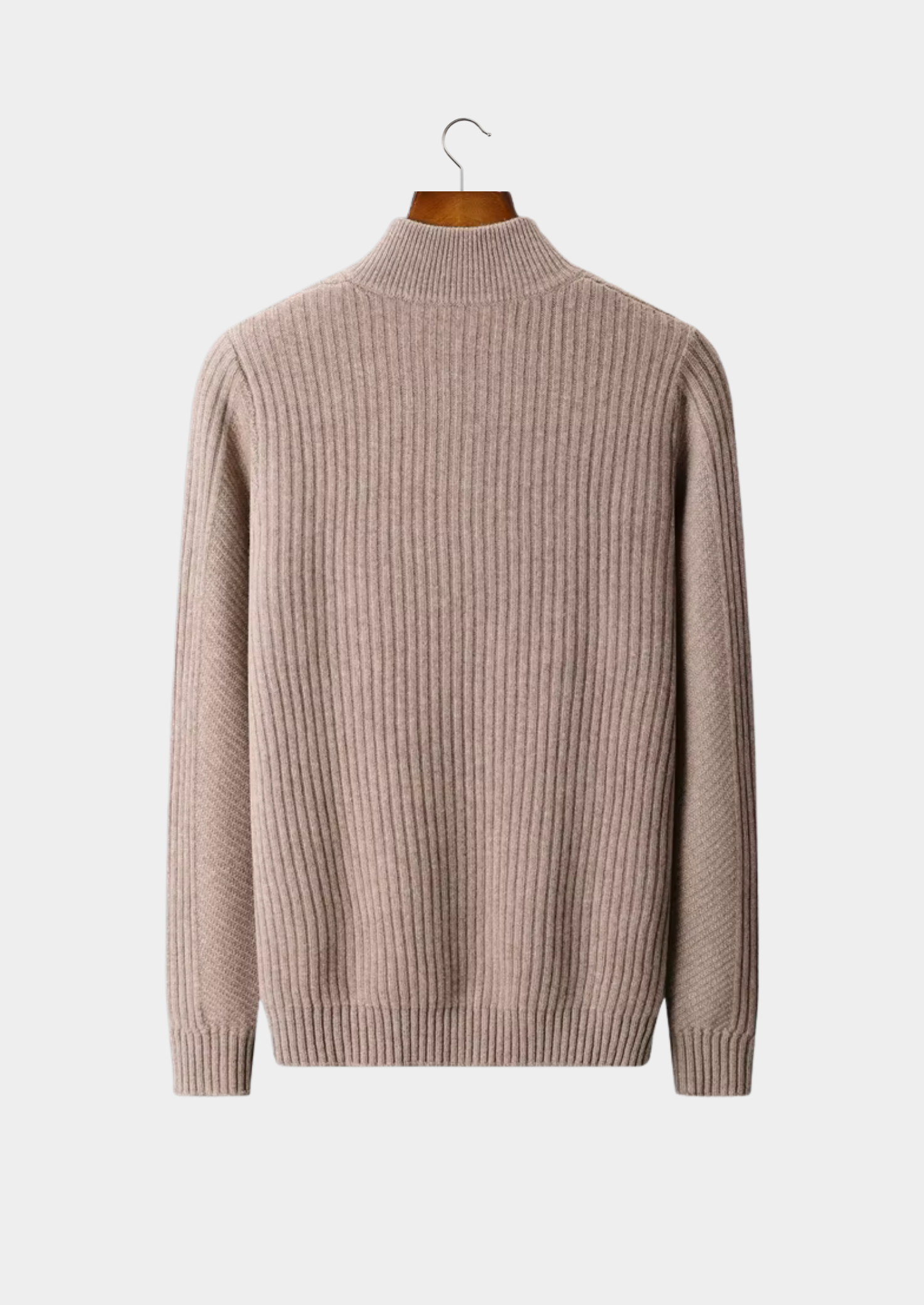 Pure Merino Wool Ribbed Henley Sweater