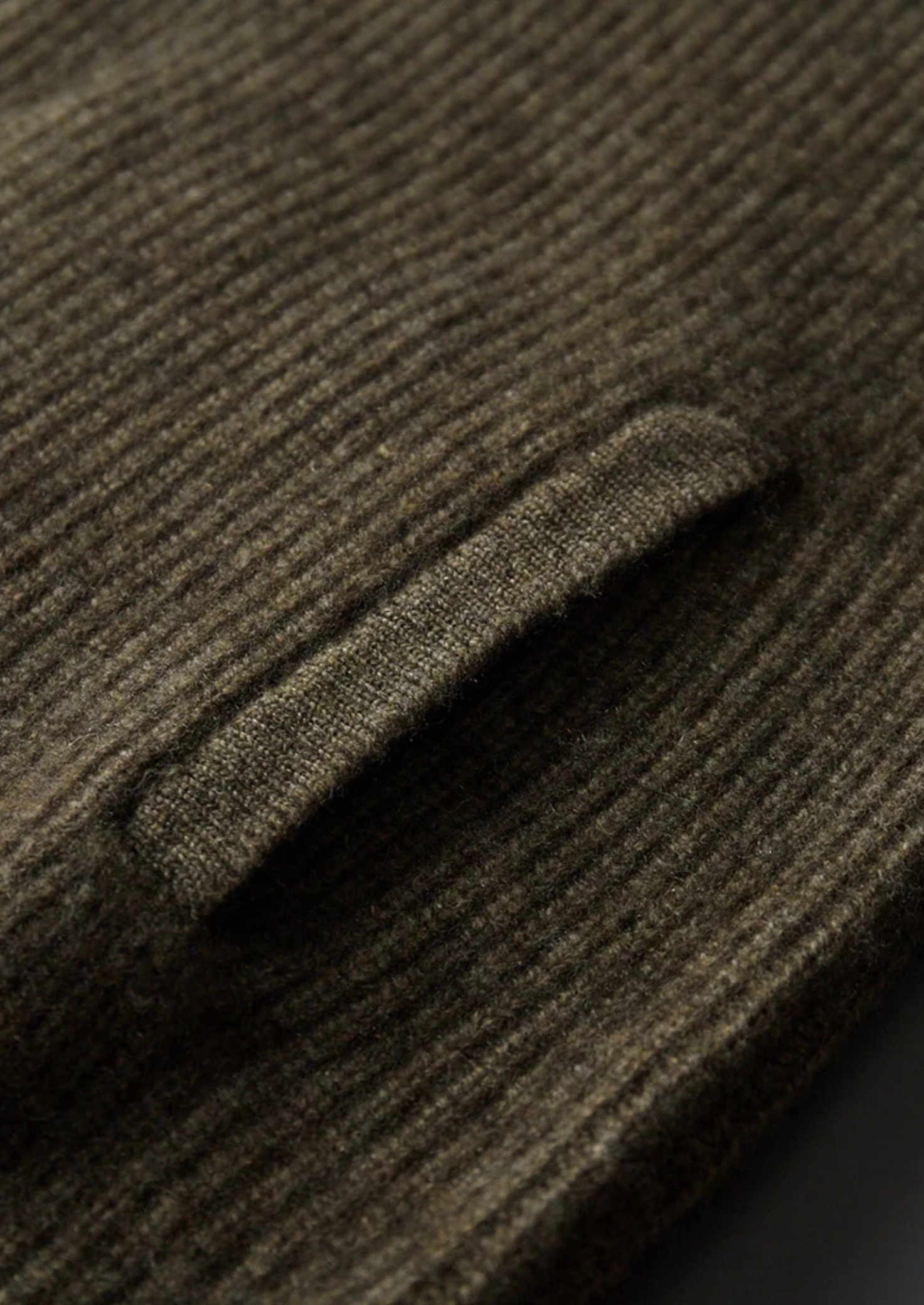 Cashmere Ribbed High Collar Cardigan