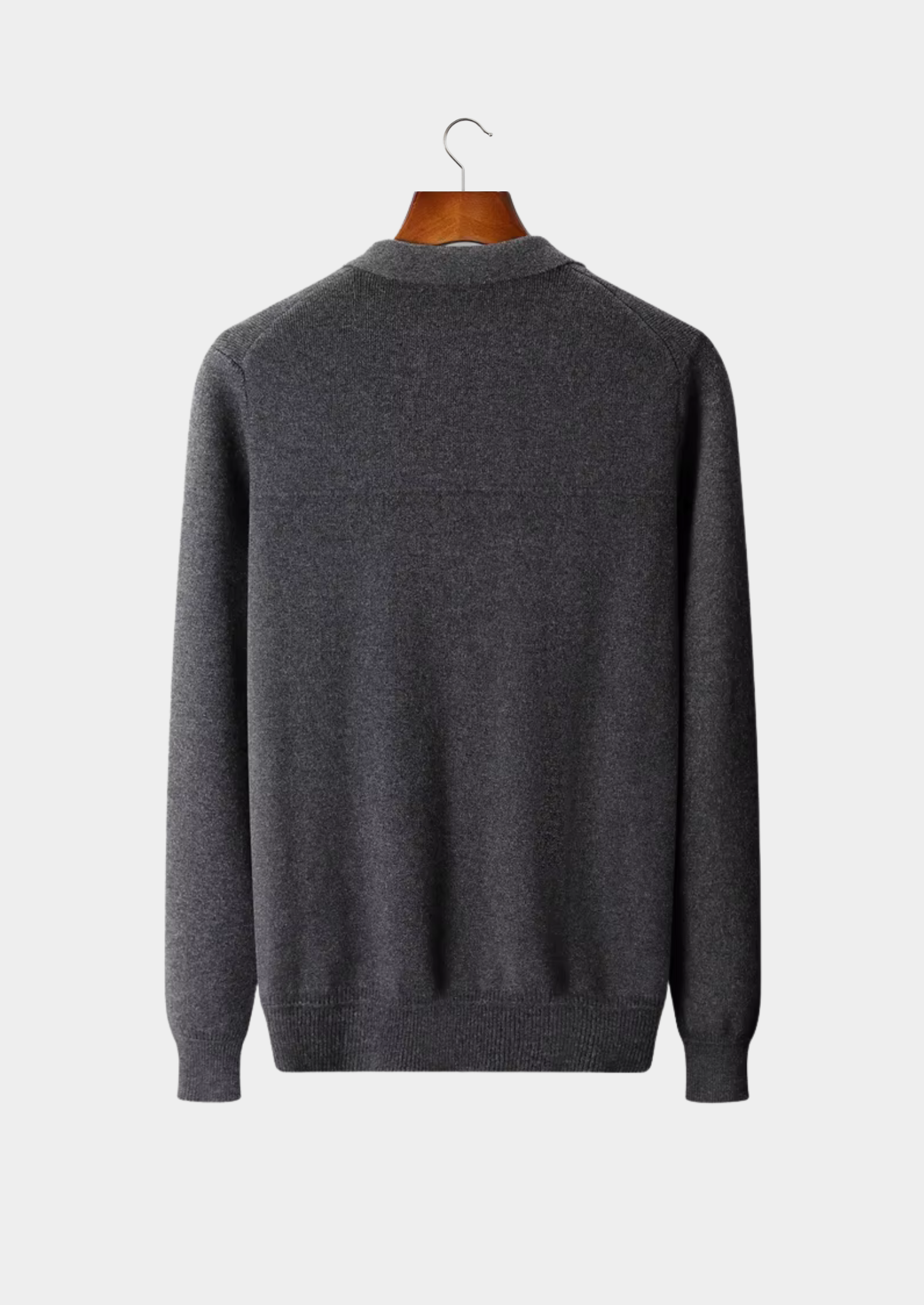 Pure Merino Wool Ribbed Polo Cardigan