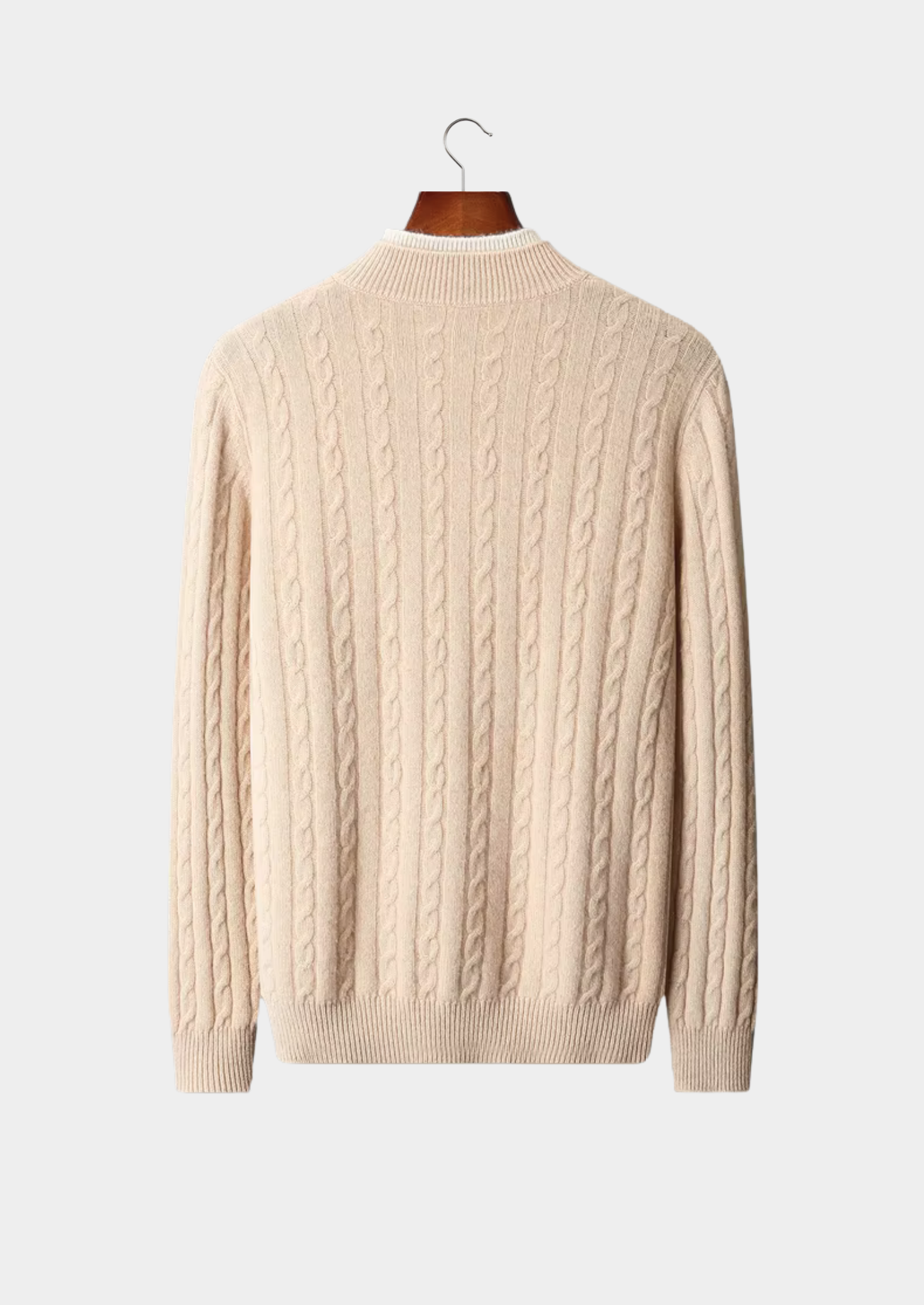 Pure Merino Wool Cable Knit Henley Sweater