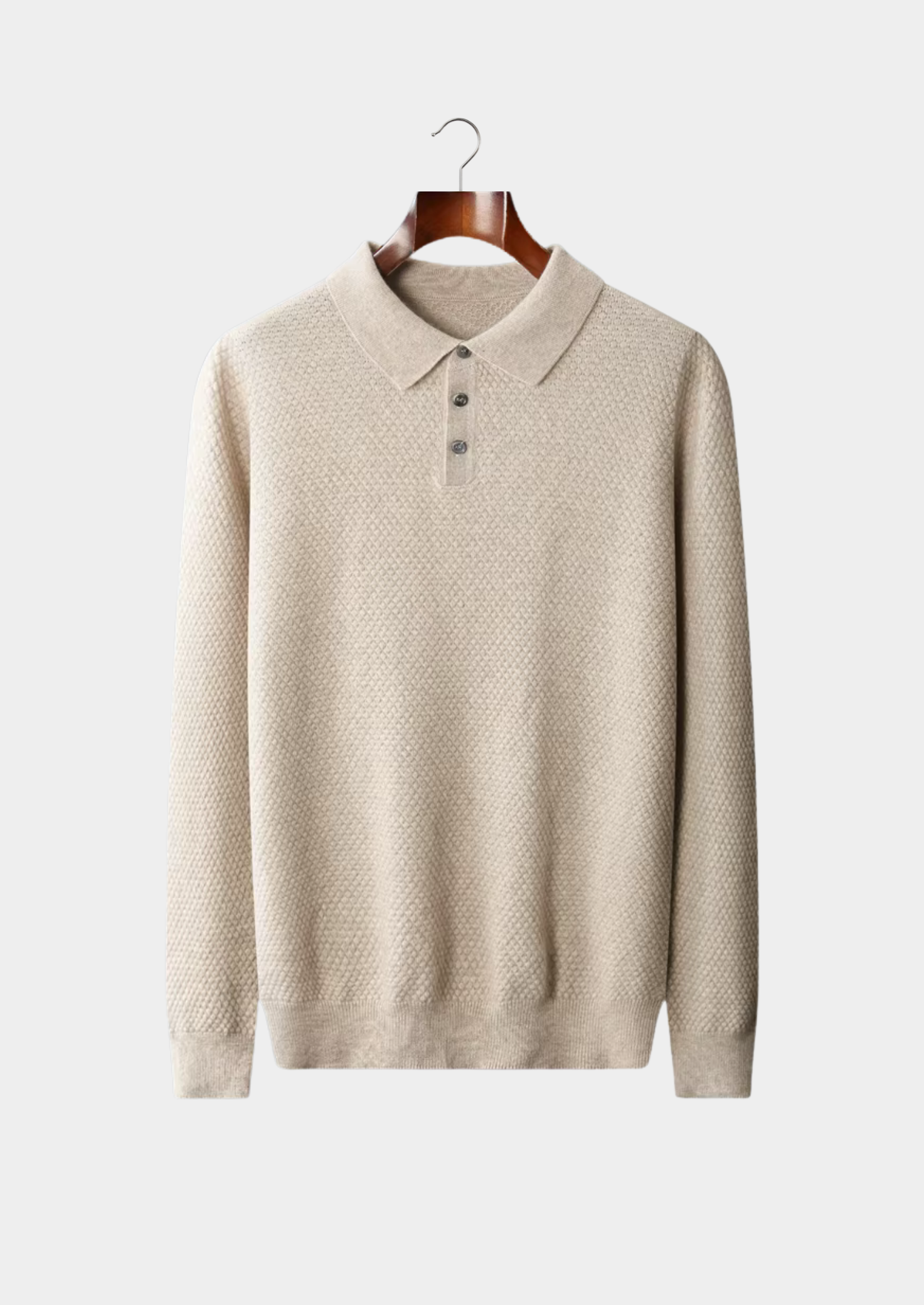 Cashmere Textured Sweater Polo