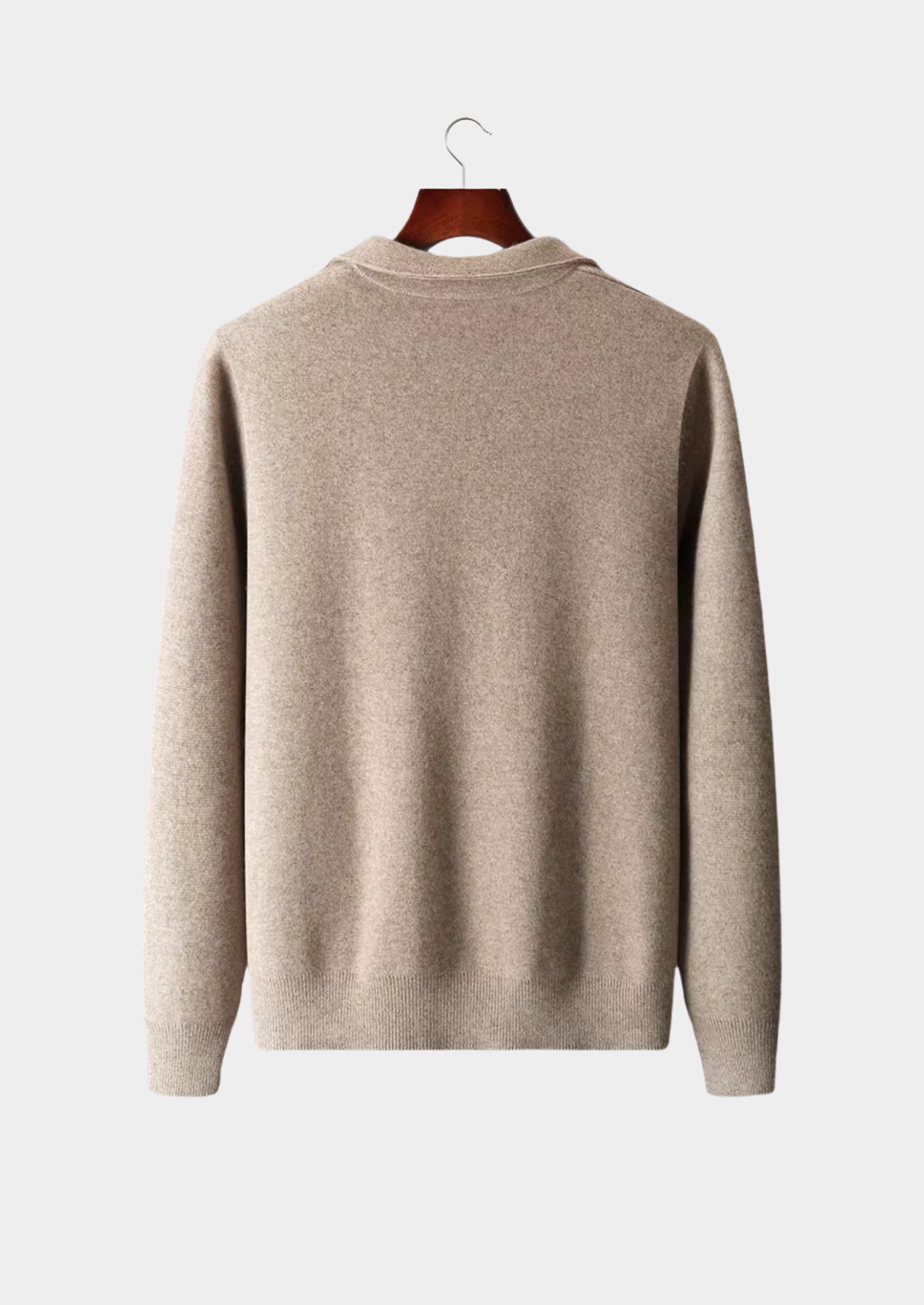 Pure Merino Wool Zip Polo Cardigan