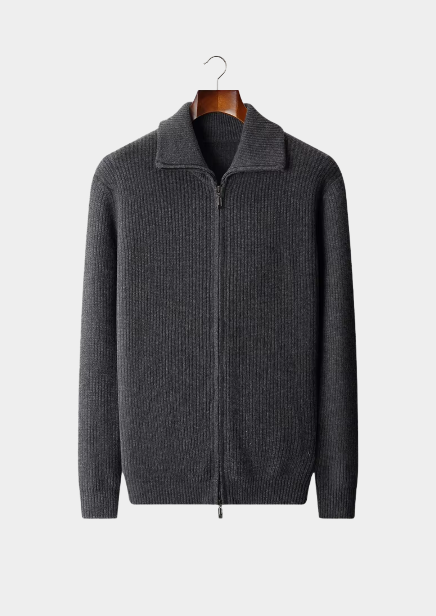 Pure Merino Wool Funnel Neck Dual Zip Cardigan