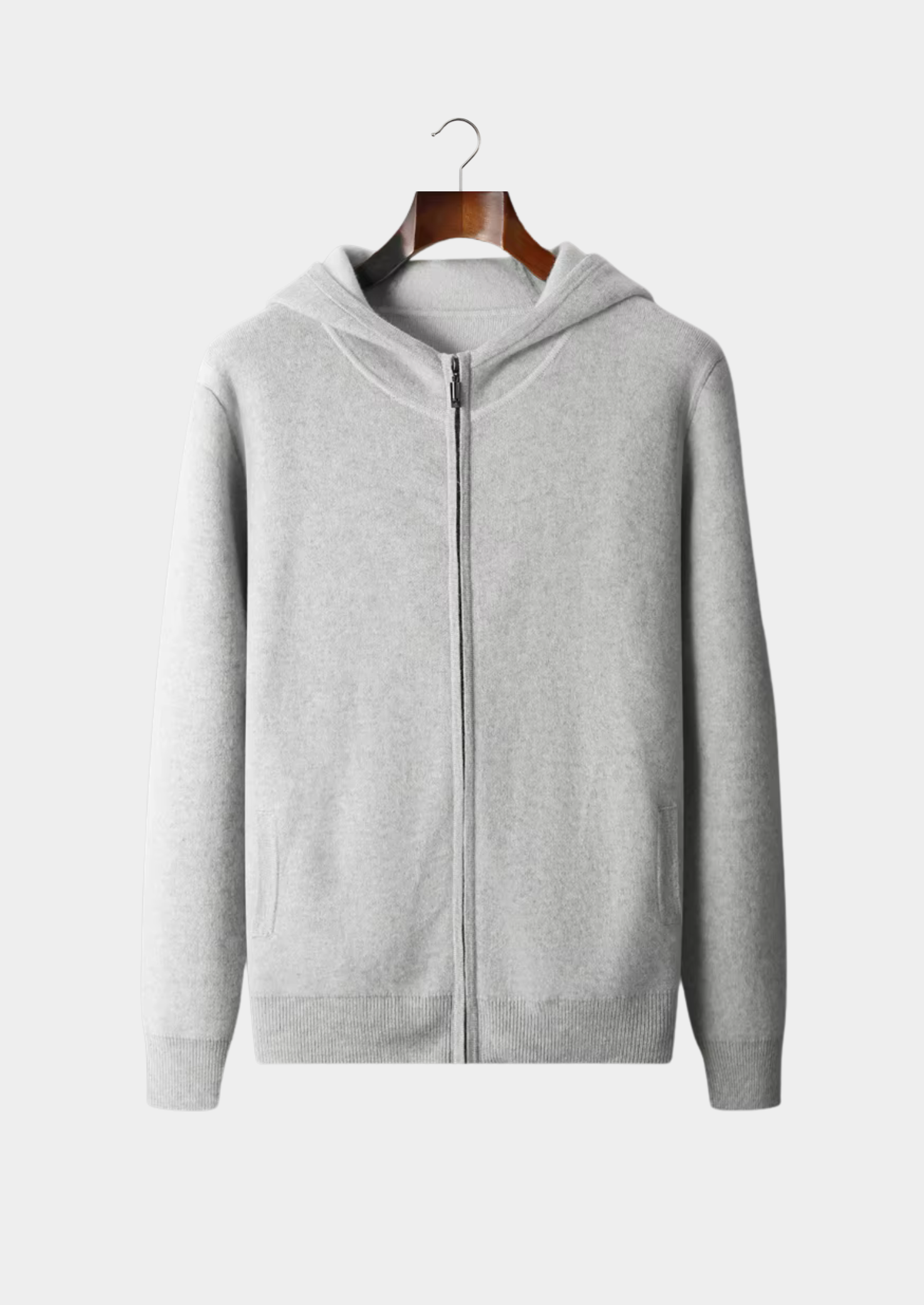 Cashmere Two Tone Zipper Hoodie
