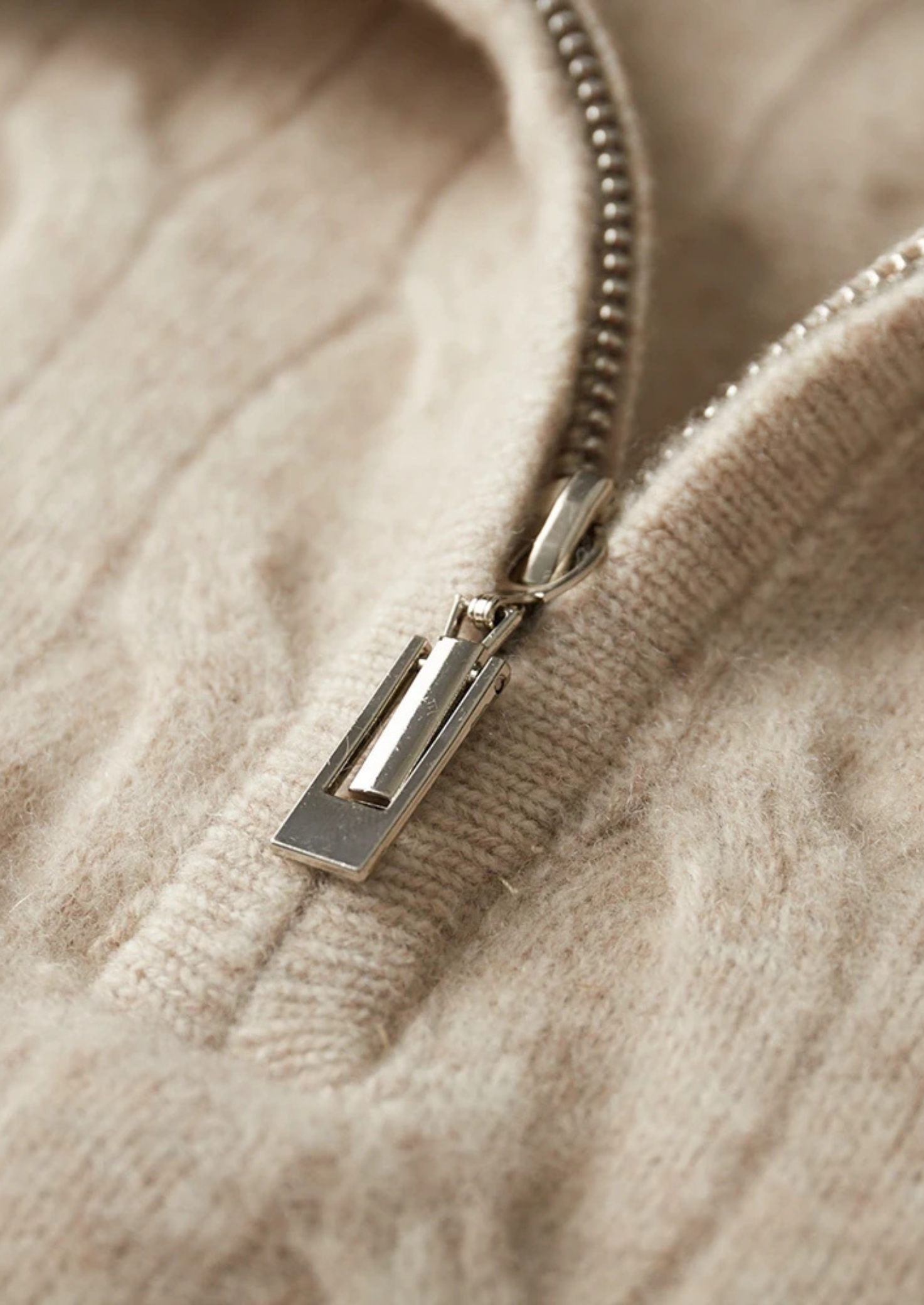 Pure Merino Wool Cable Half Zip