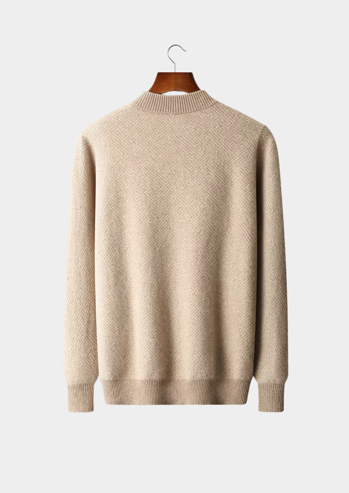 Cashmere Patterned Half-Zip Sweater