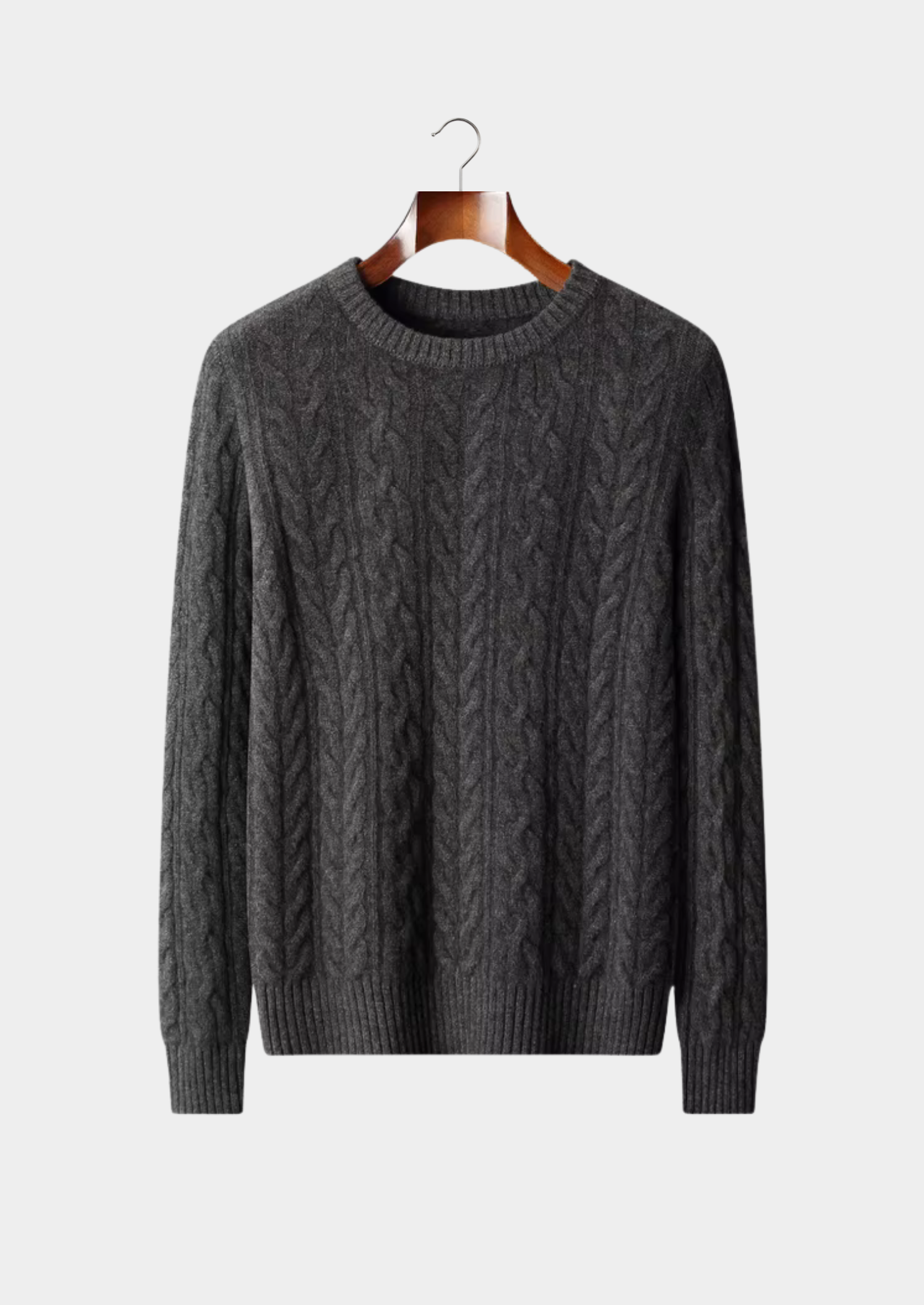 Pure Merino Wool Cable Knit Crewneck