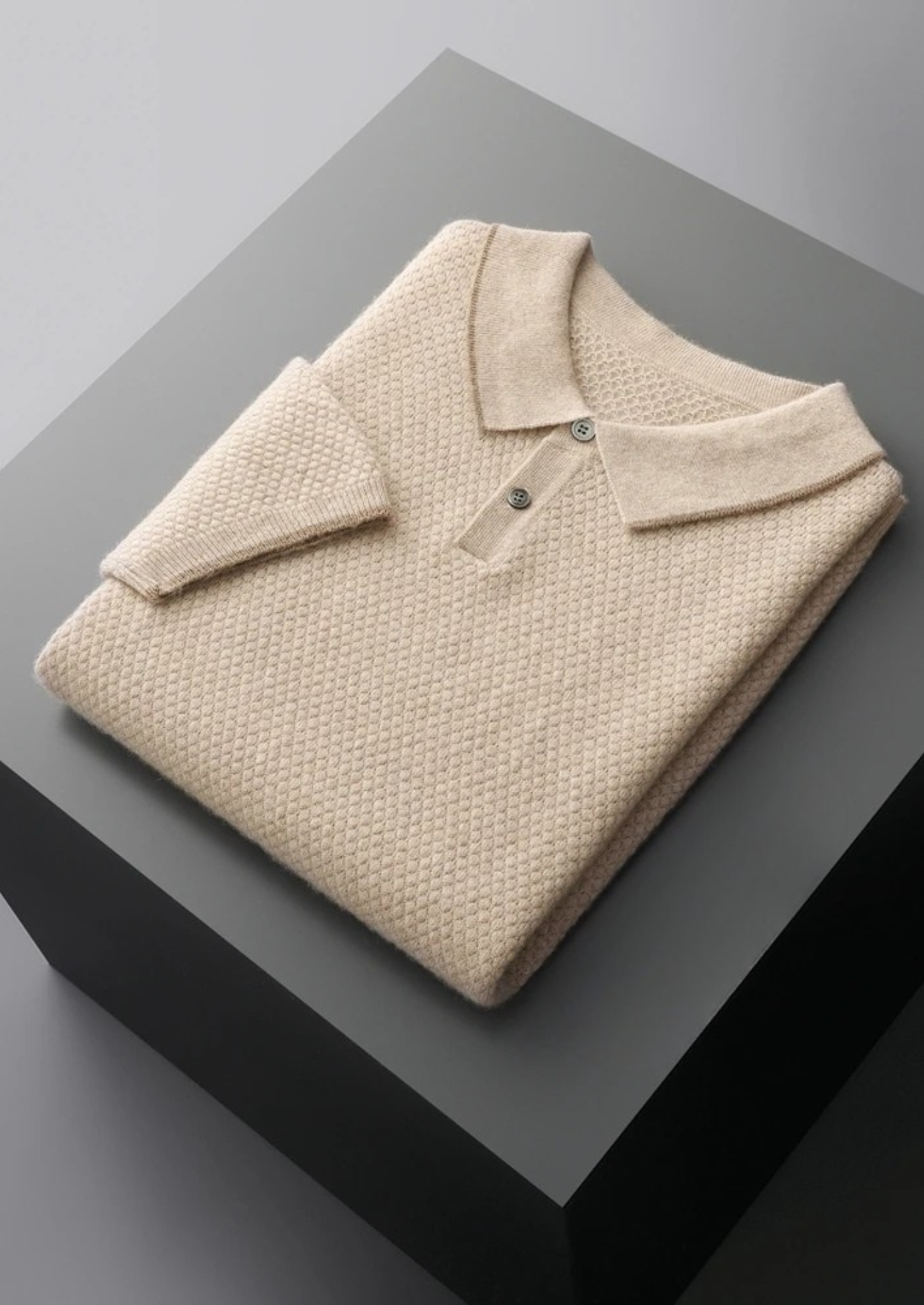 Cashmere Two-Tone Polo