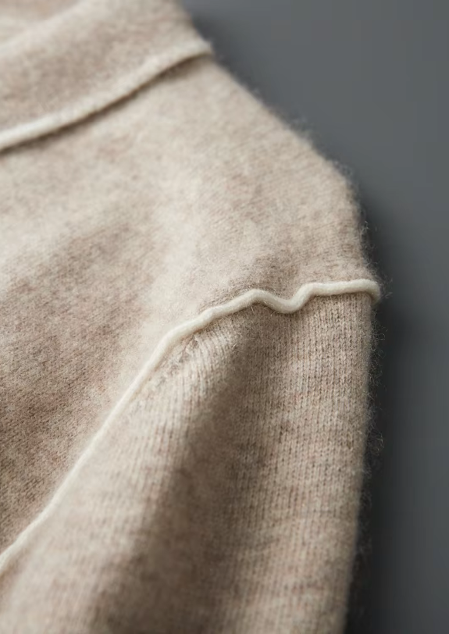 Cashmere Two Tone Button Polo