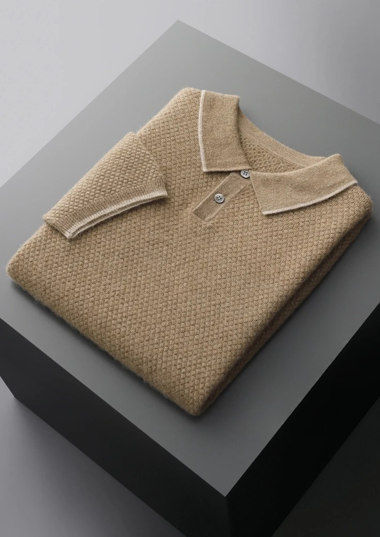 Cashmere Two-Tone Polo