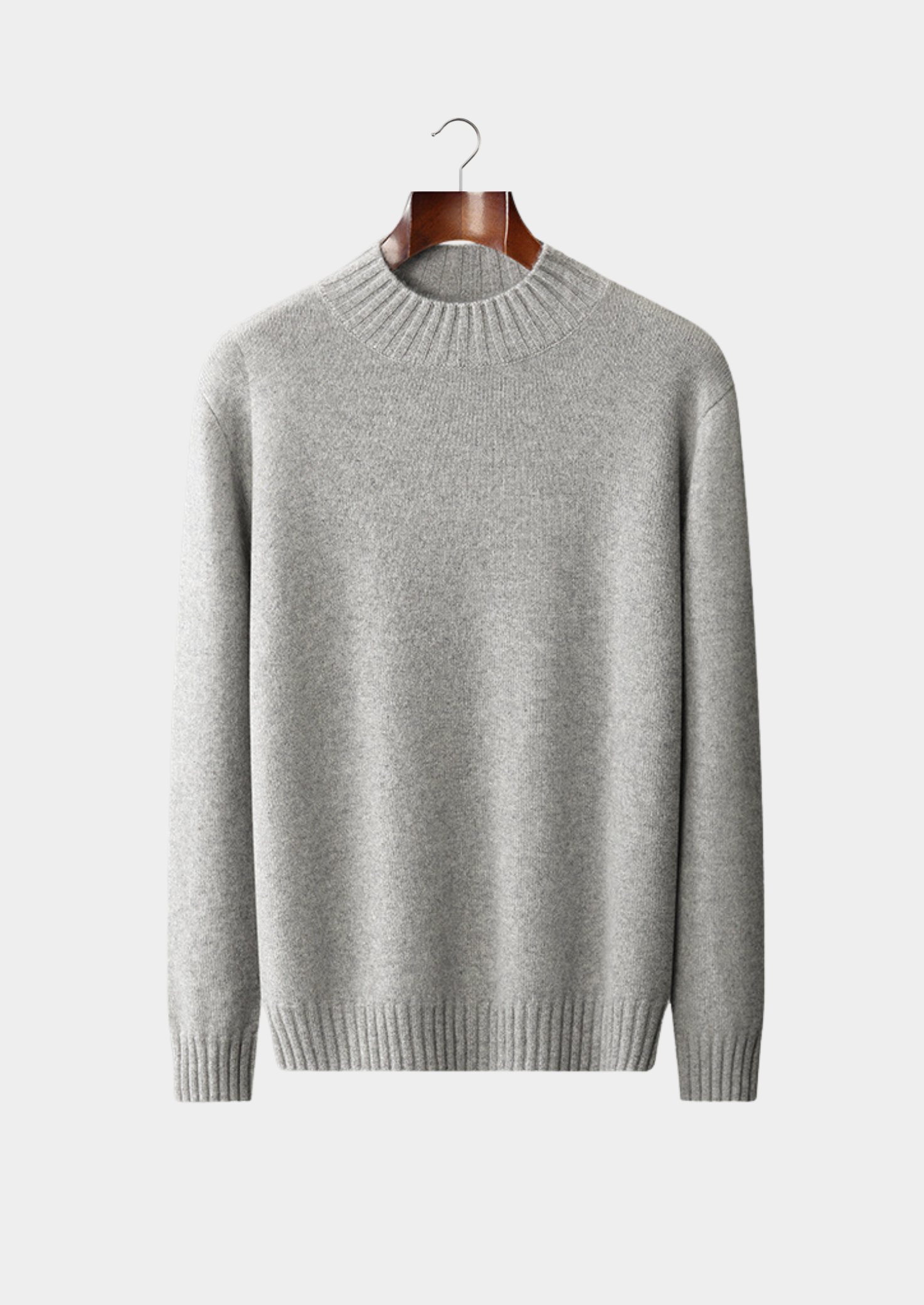 Pure Cashmere Light Gray Mockneck Sweater
