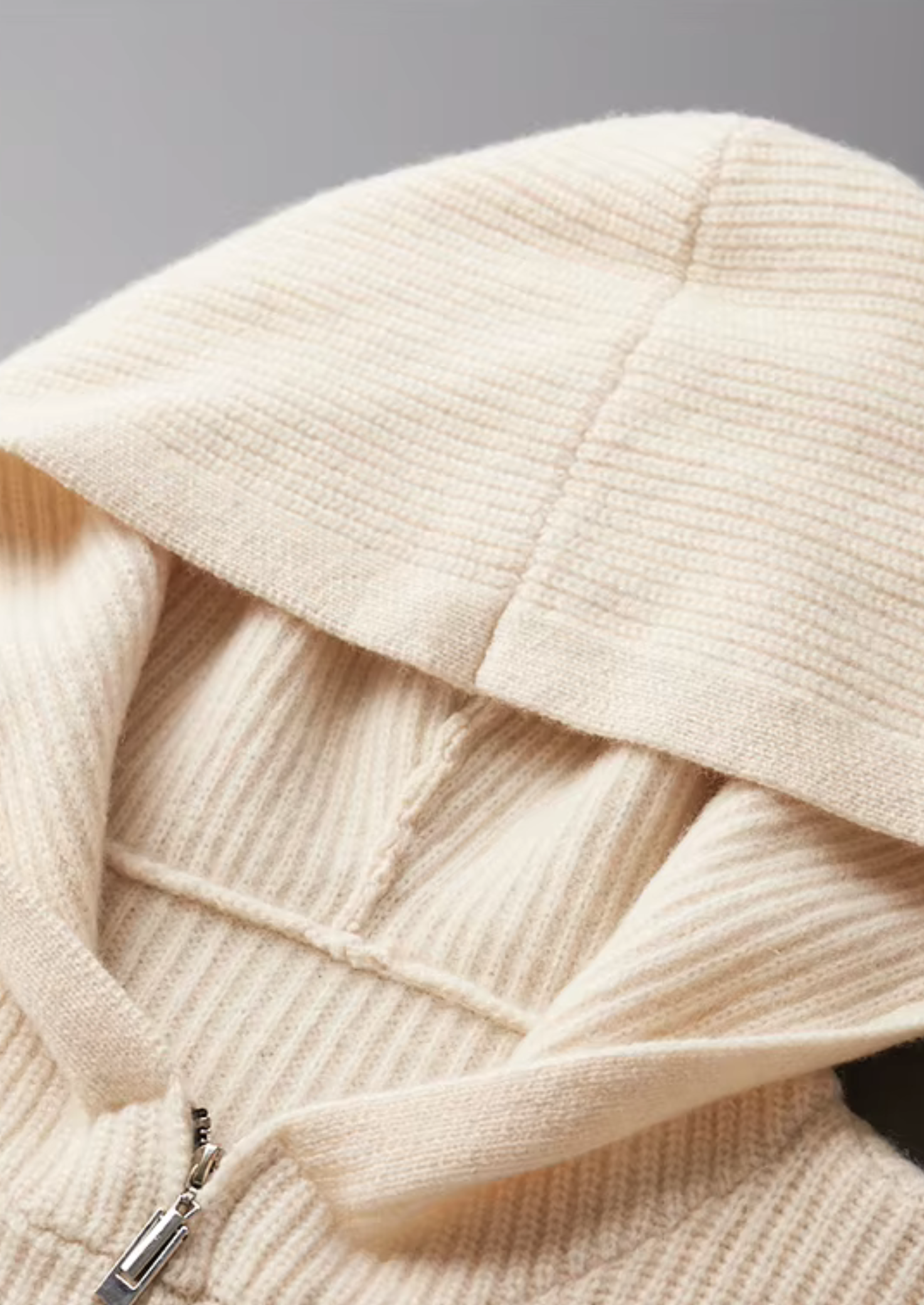 Pure Merino Wool Half Zipper Hoodie