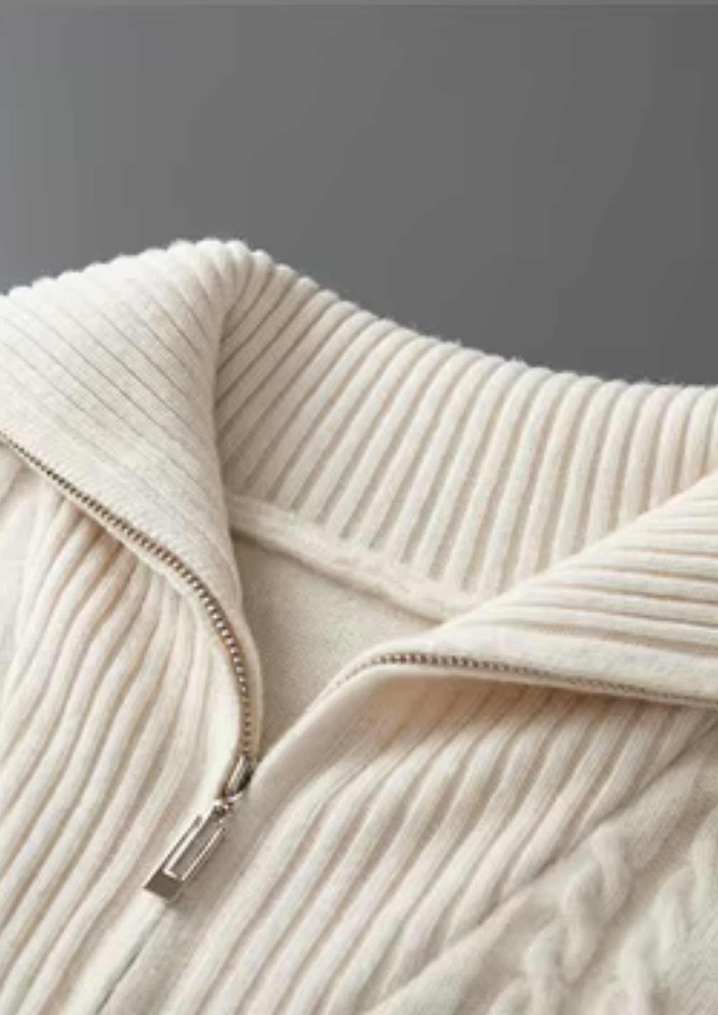 Pure Merino Wool Striped Half-Zip Sweater