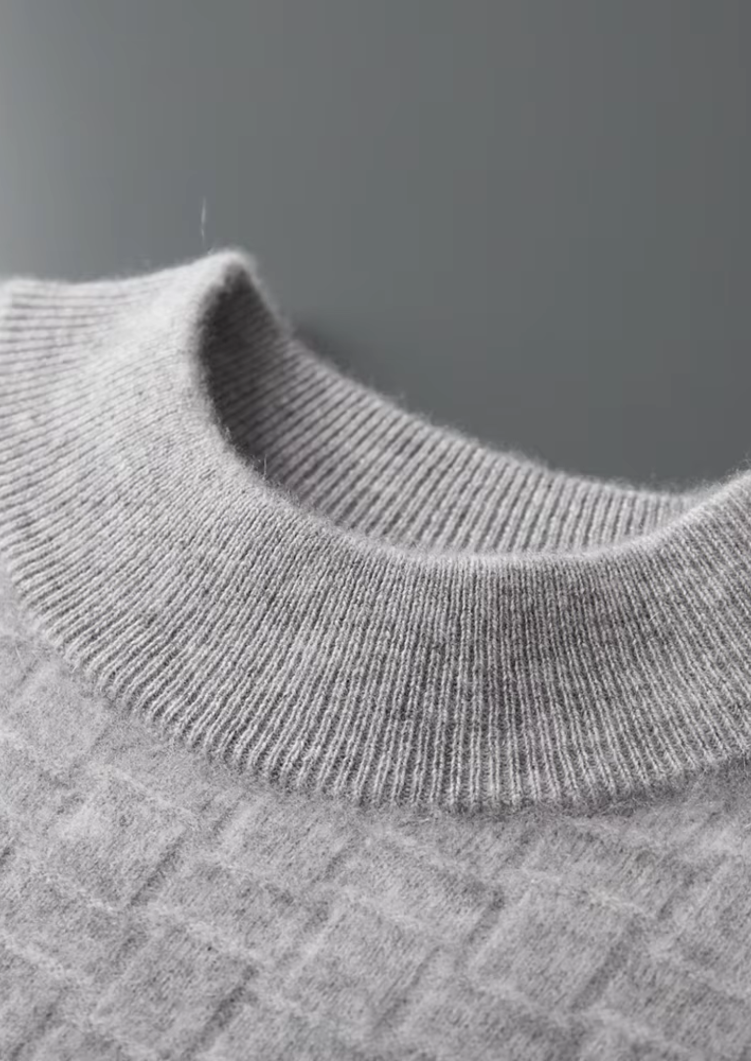Pure Merino Wool Textured Mockneck