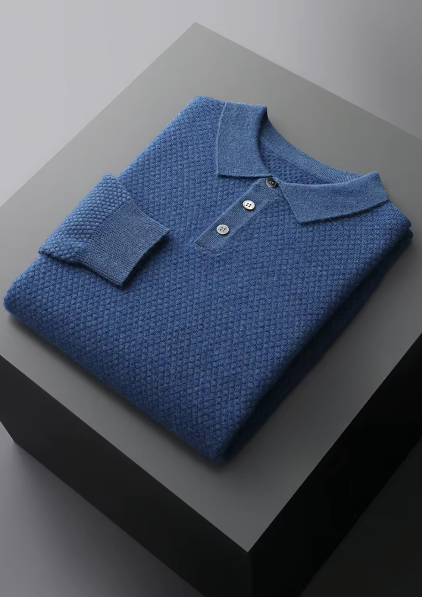 Cashmere Textured Sweater Polo
