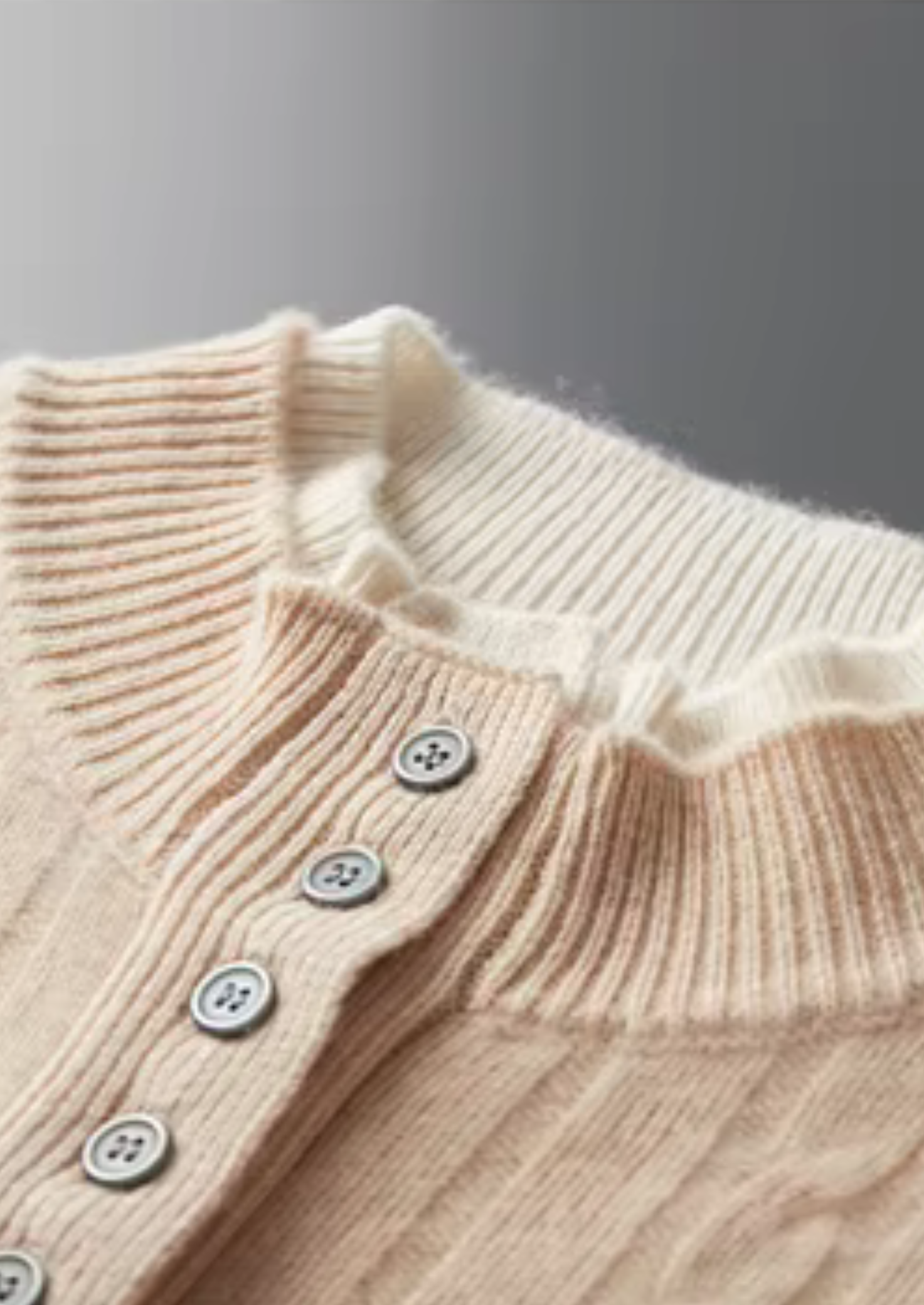 Pure Merino Wool Cable Knit Henley Sweater