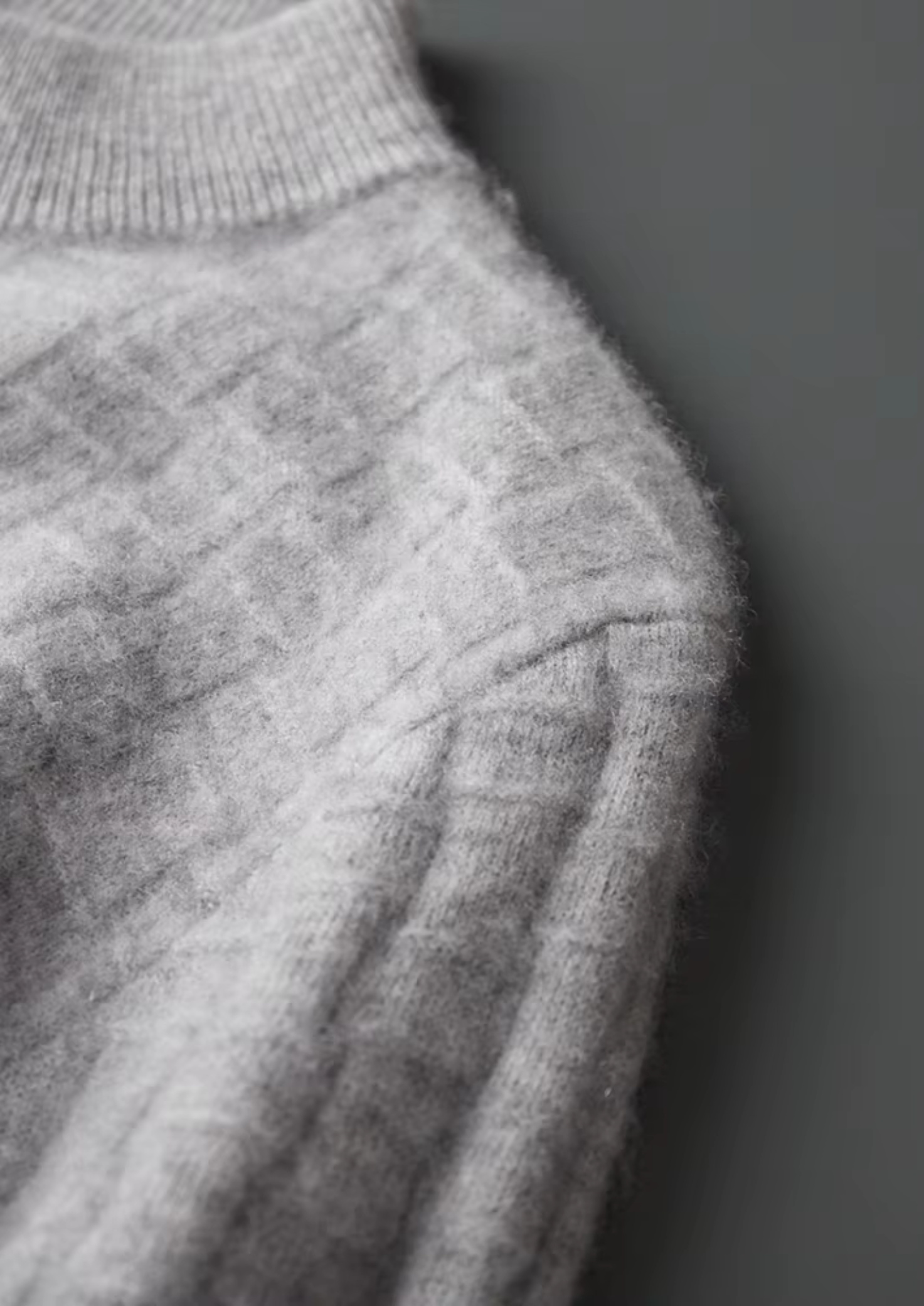Pure Merino Wool Textured Mockneck