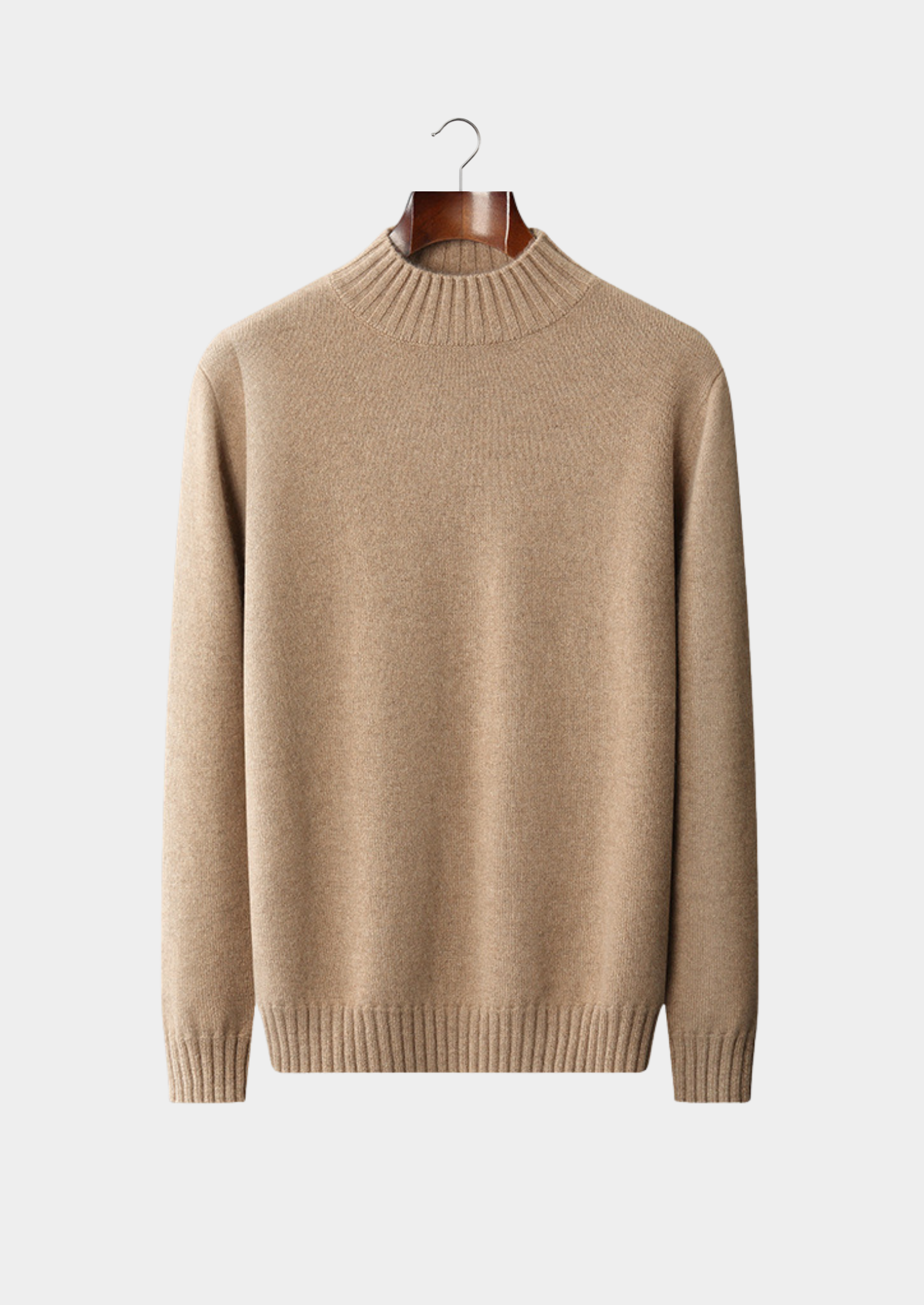 Pure Cashmere Light Gray Mockneck Sweater