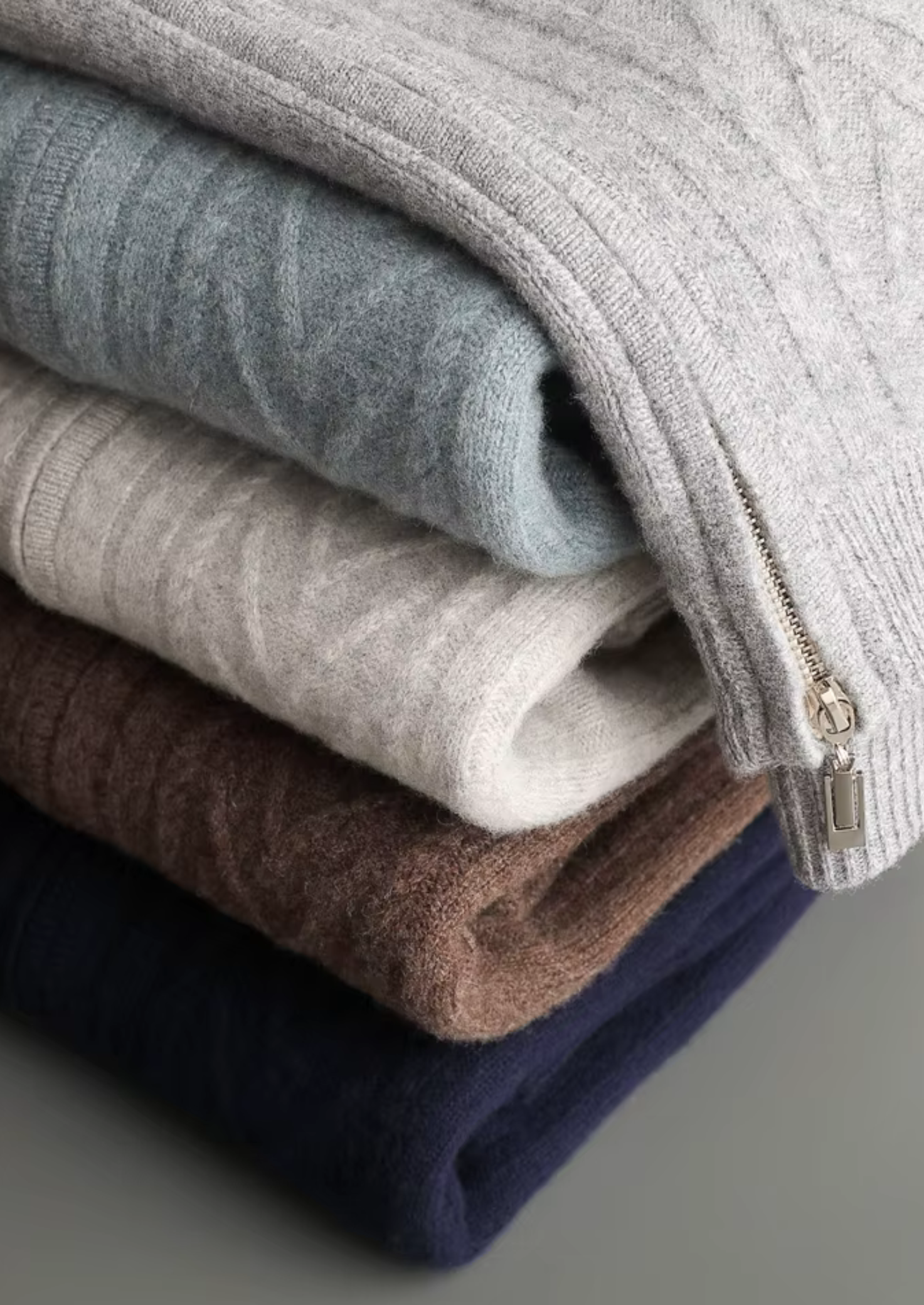 Pure Merino Wool Patterned Zip Cardigan