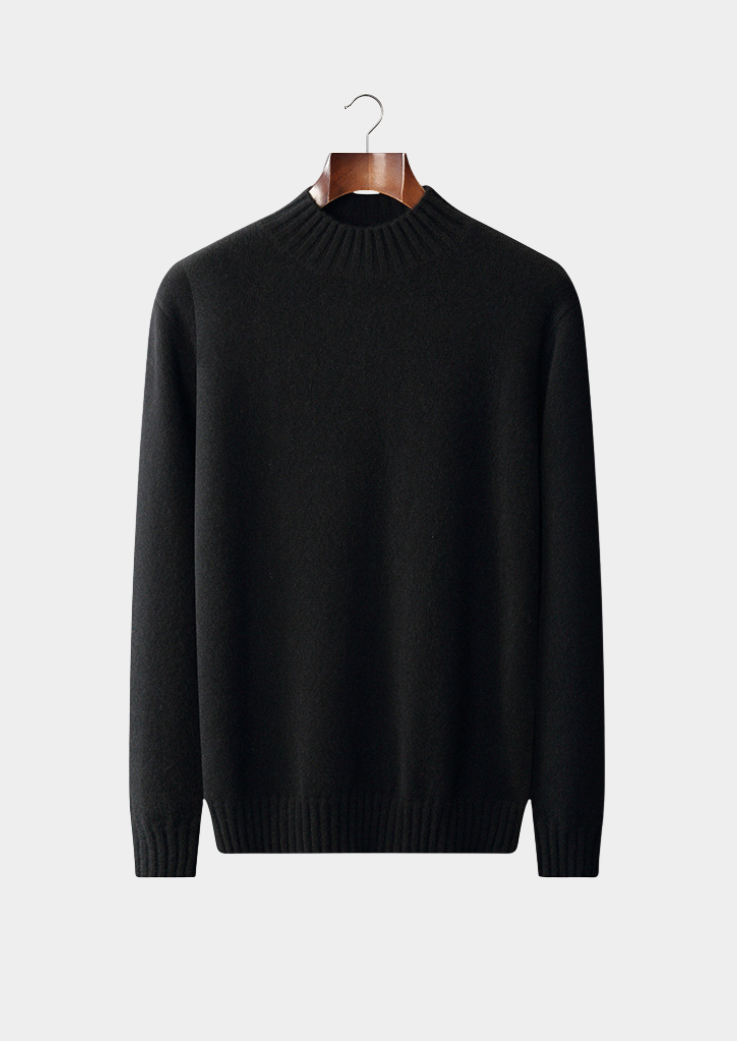 Pure Cashmere Black Mockneck Sweater