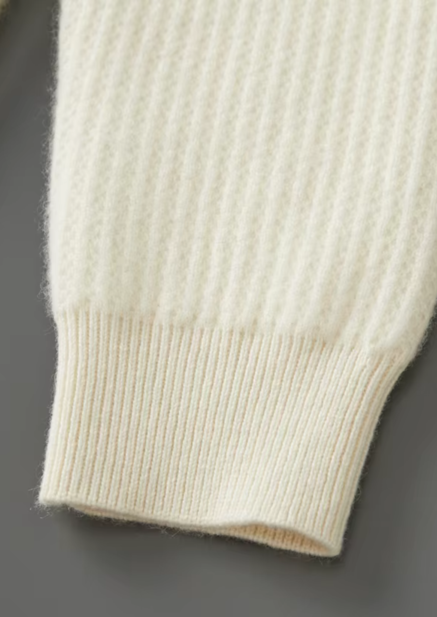 Pure Merino Wool Ribbed Zipper Hoodie