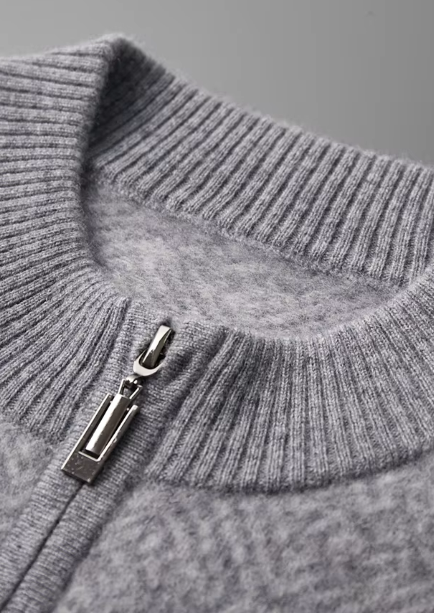 Cashmere Patterned Half-Zip Sweater
