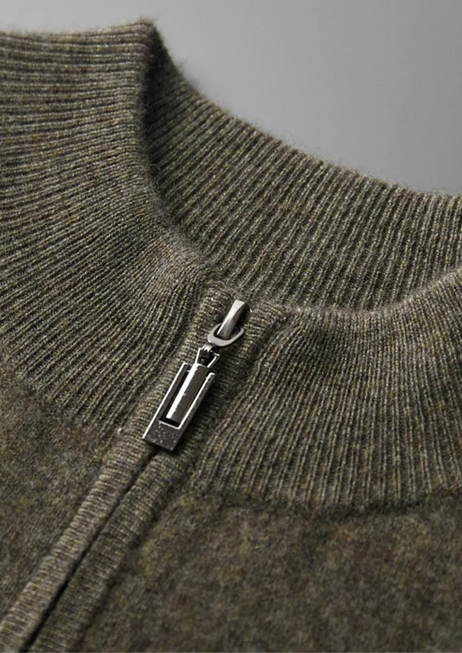 Cashmere Two Tone Zip Cardigan