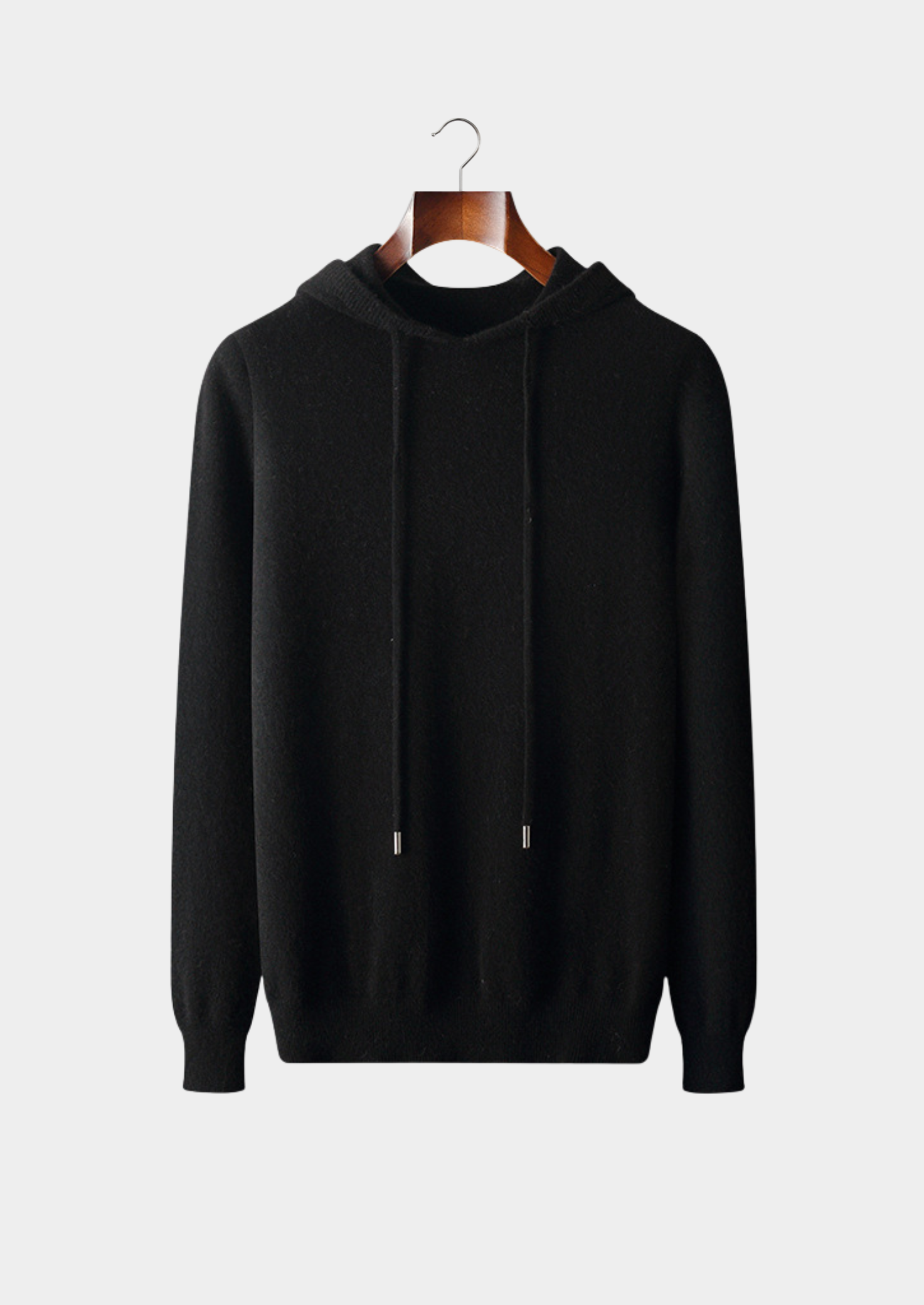Pure Merino Wool Black Leisure Hoodie