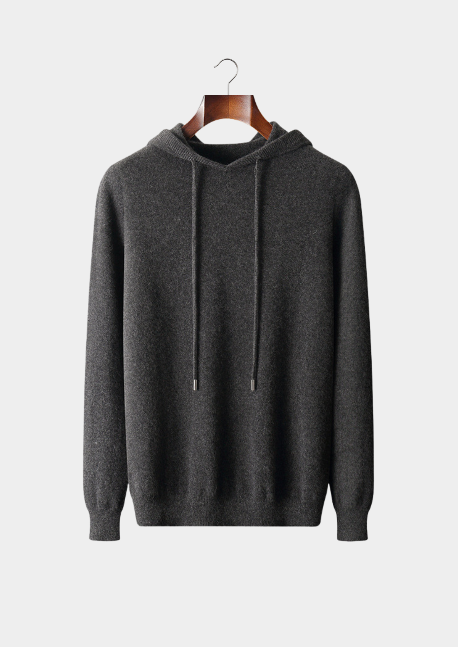 Pure Merino Wool Dark Gray Leisure Hoodie