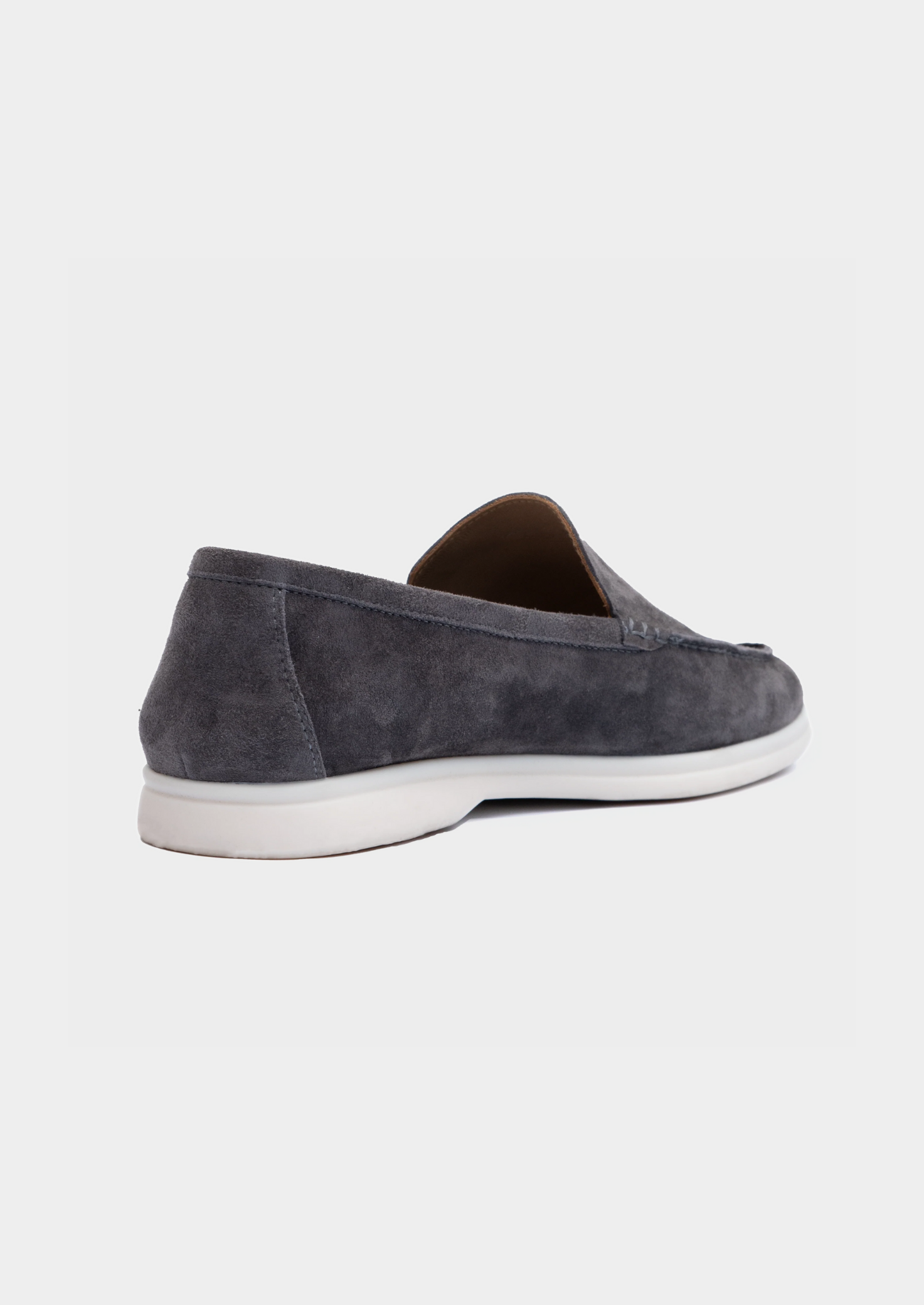 Fog Gray Classic Suede Loafers