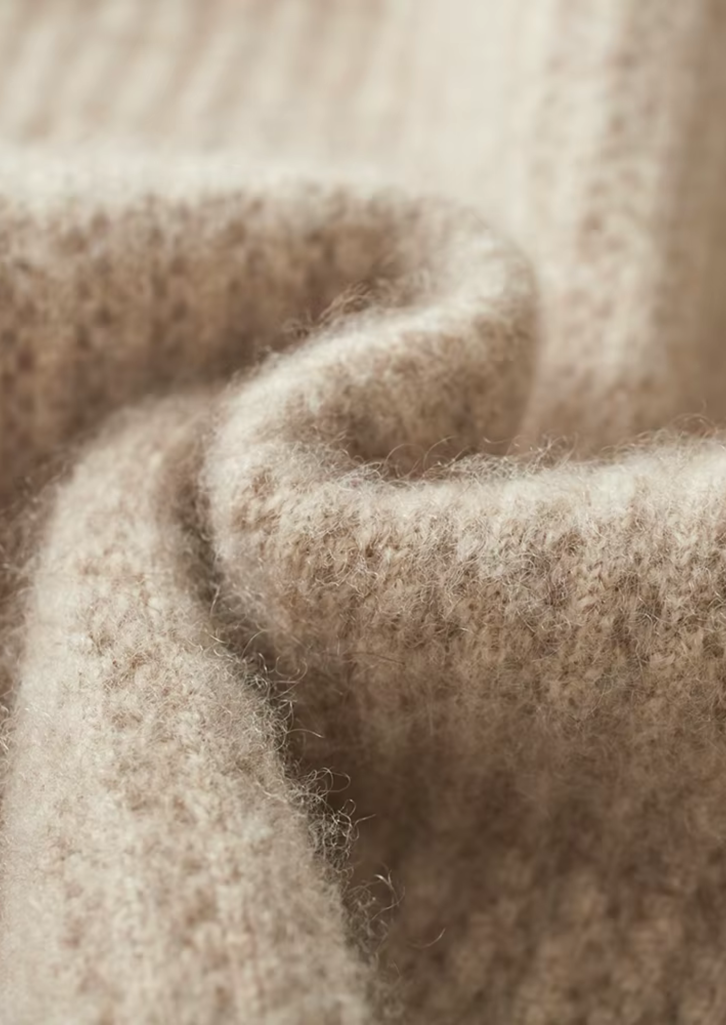 Pure Merino Wool Ribbed Zipper Hoodie