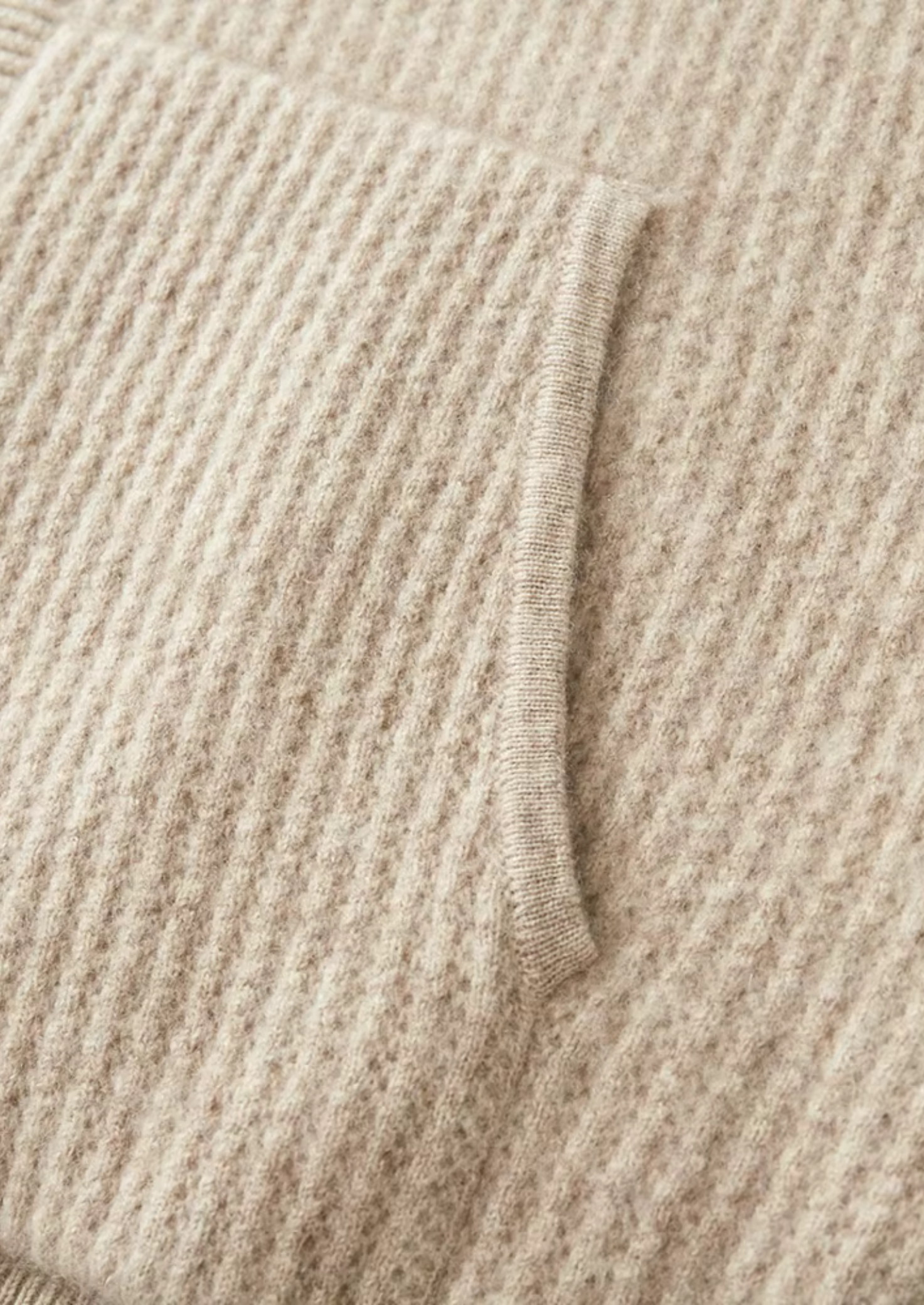 Pure Merino Wool Ribbed Zipper Hoodie