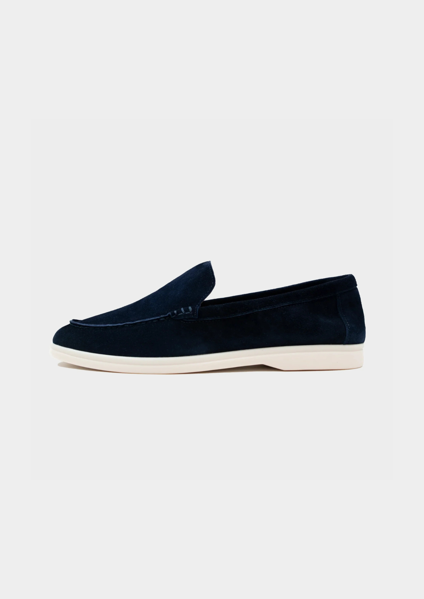 Navy Blue Classic Suede Loafers