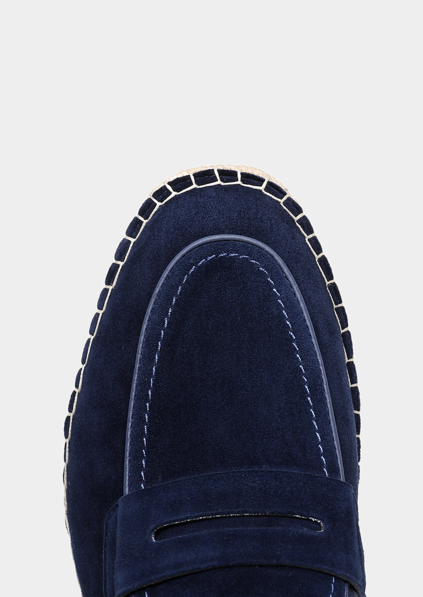 Navy Blue Suede Penny Seaside Espadrilles